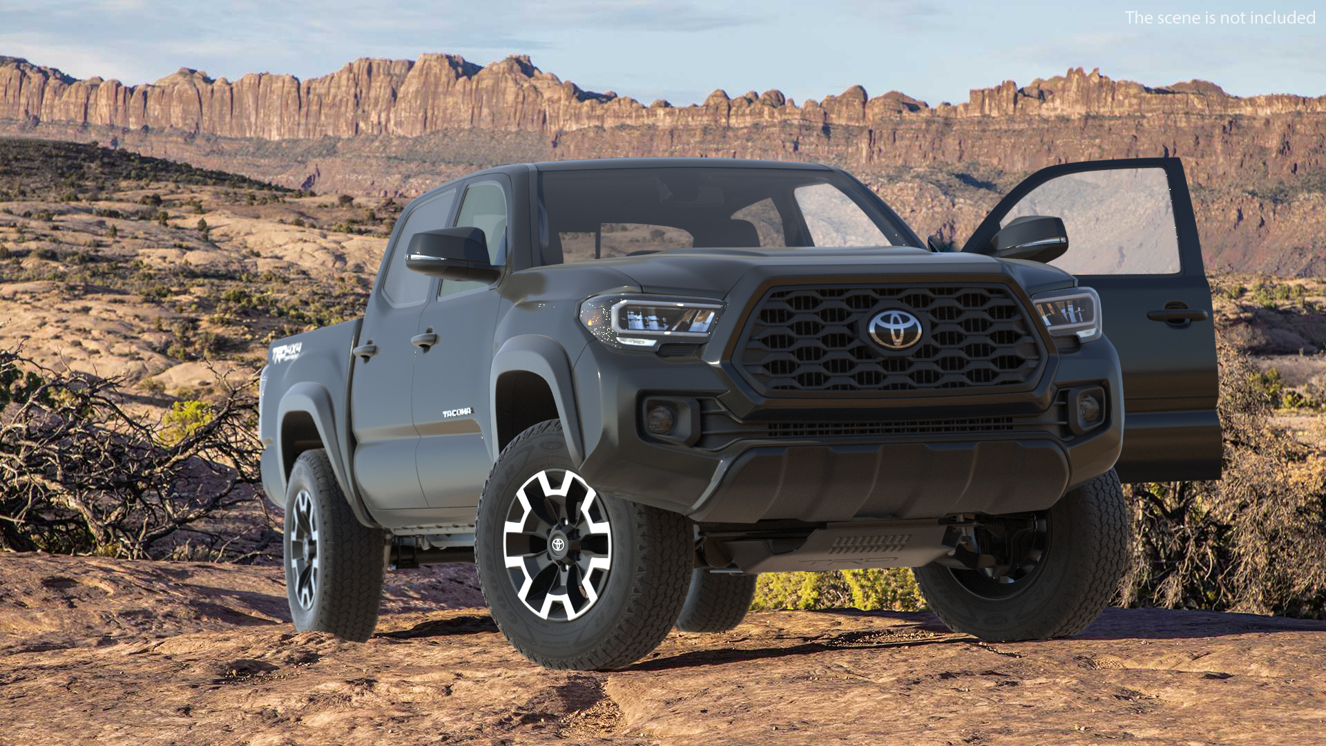 Toyota Tacoma TRD Off Road Black 2021 Rigged 3D model