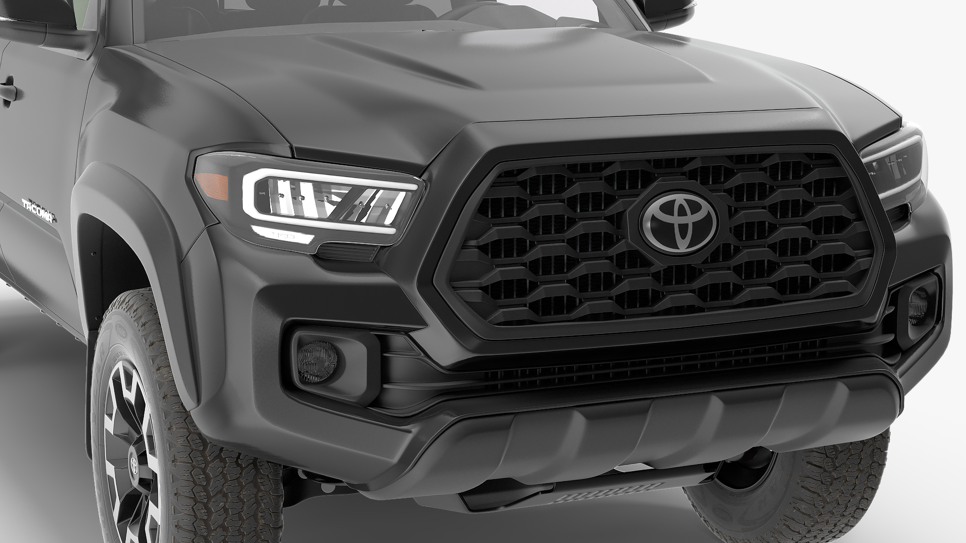Toyota Tacoma TRD Off Road Black 2021 Rigged 3D model