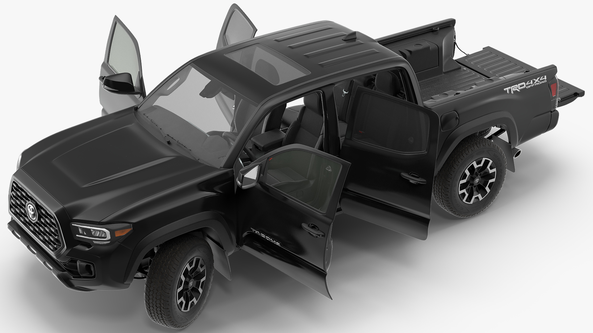 Toyota Tacoma TRD Off Road Black 2021 Rigged 3D model