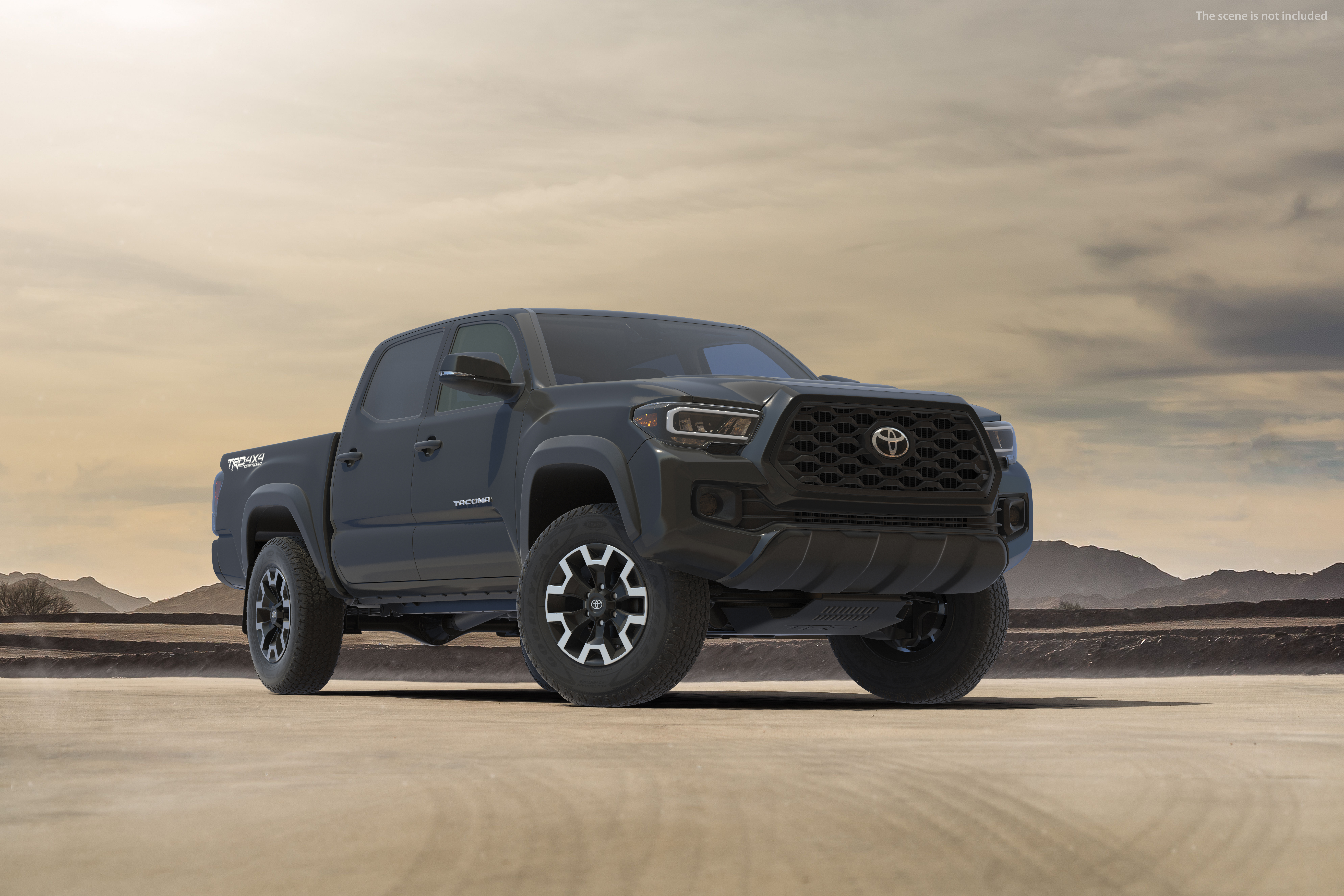 Toyota Tacoma TRD Off Road Black 2021 Rigged 3D model