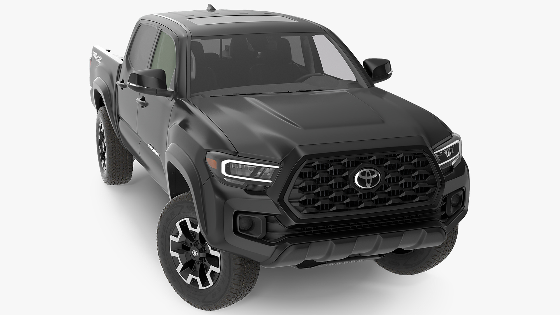 Toyota Tacoma TRD Off Road Black 2021 Rigged 3D model
