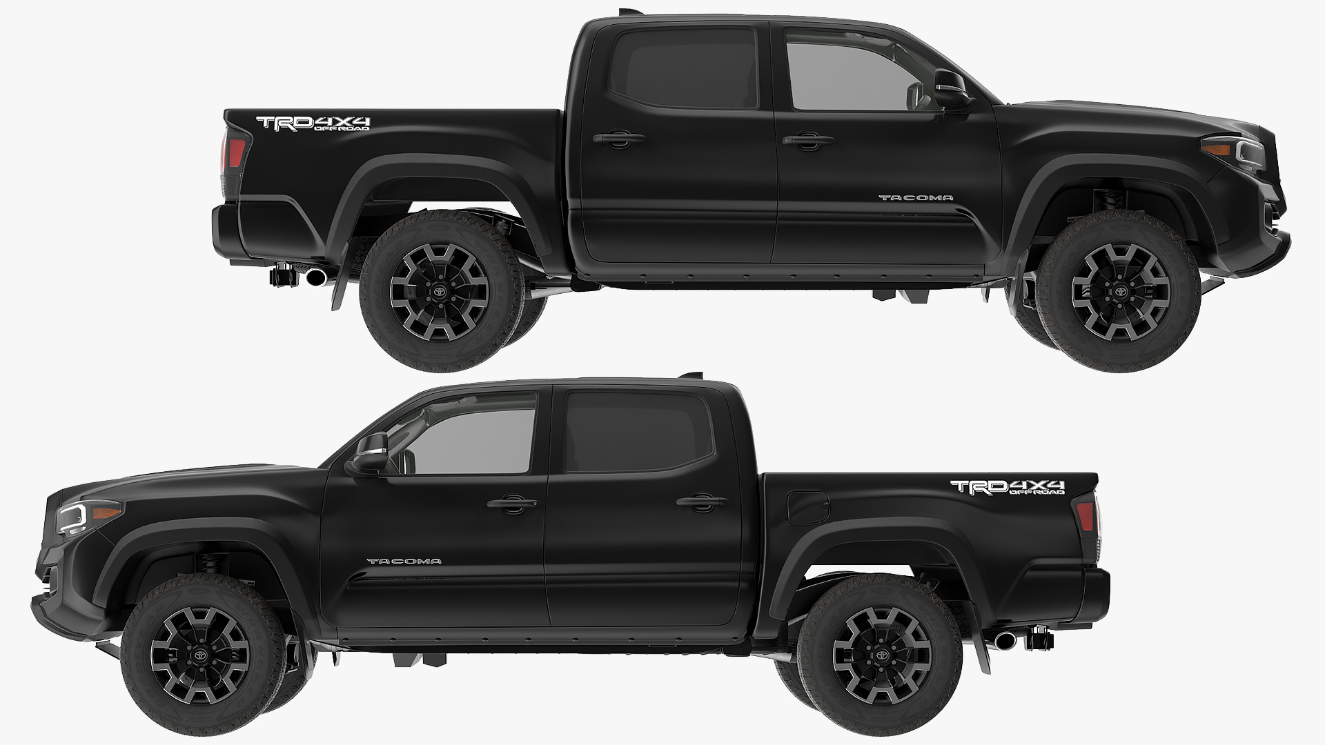 Toyota Tacoma TRD Off Road Black 2021 Rigged 3D model
