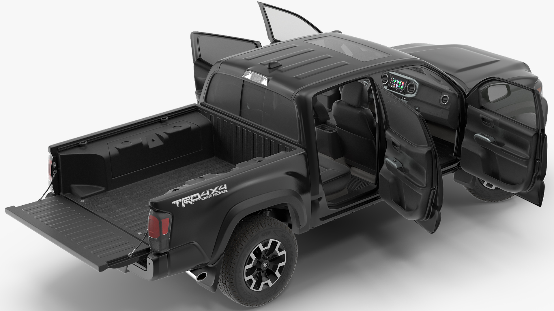 Toyota Tacoma TRD Off Road Black 2021 Rigged 3D model