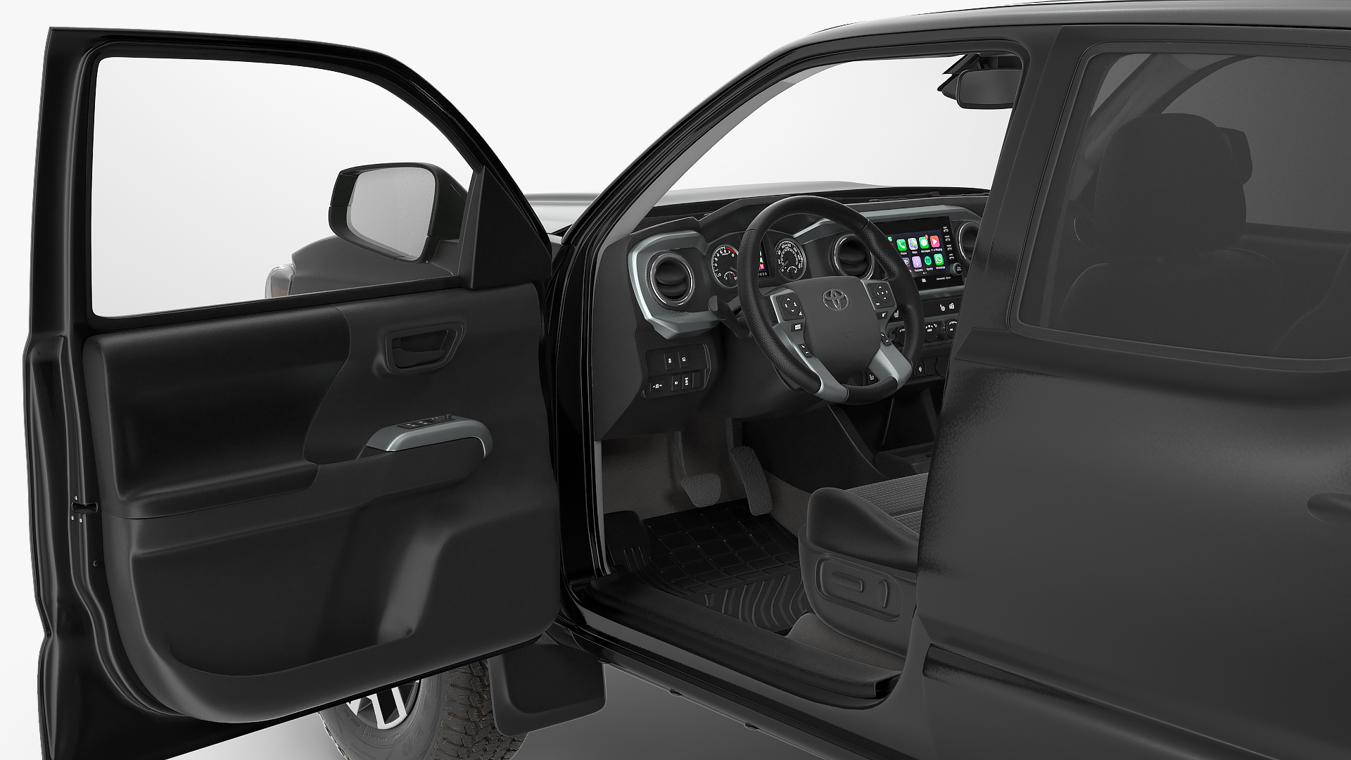 Toyota Tacoma TRD Off Road Black 2021 Rigged 3D model