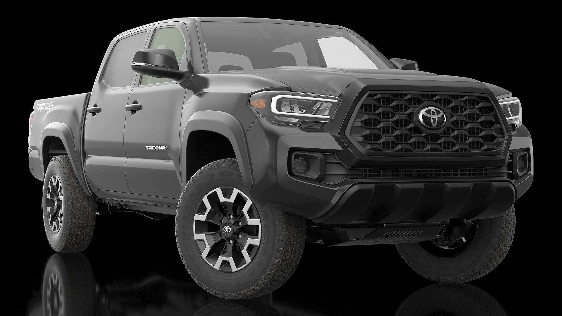 Toyota Tacoma TRD Off Road Black 2021 Rigged 3D model
