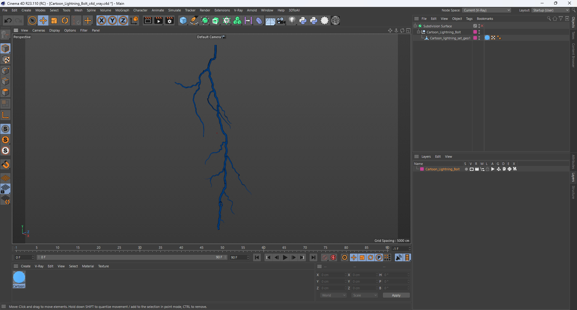 Cartoon Lightning Bolt 3D