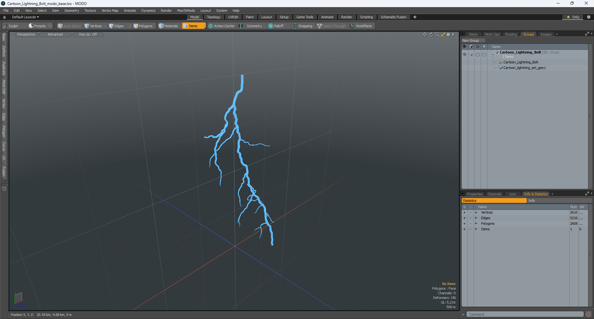 Cartoon Lightning Bolt 3D