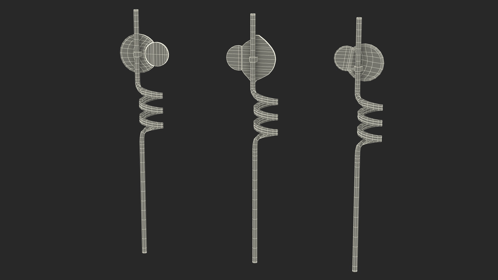Plastic Straws with Citrus Fruit Tags 3D