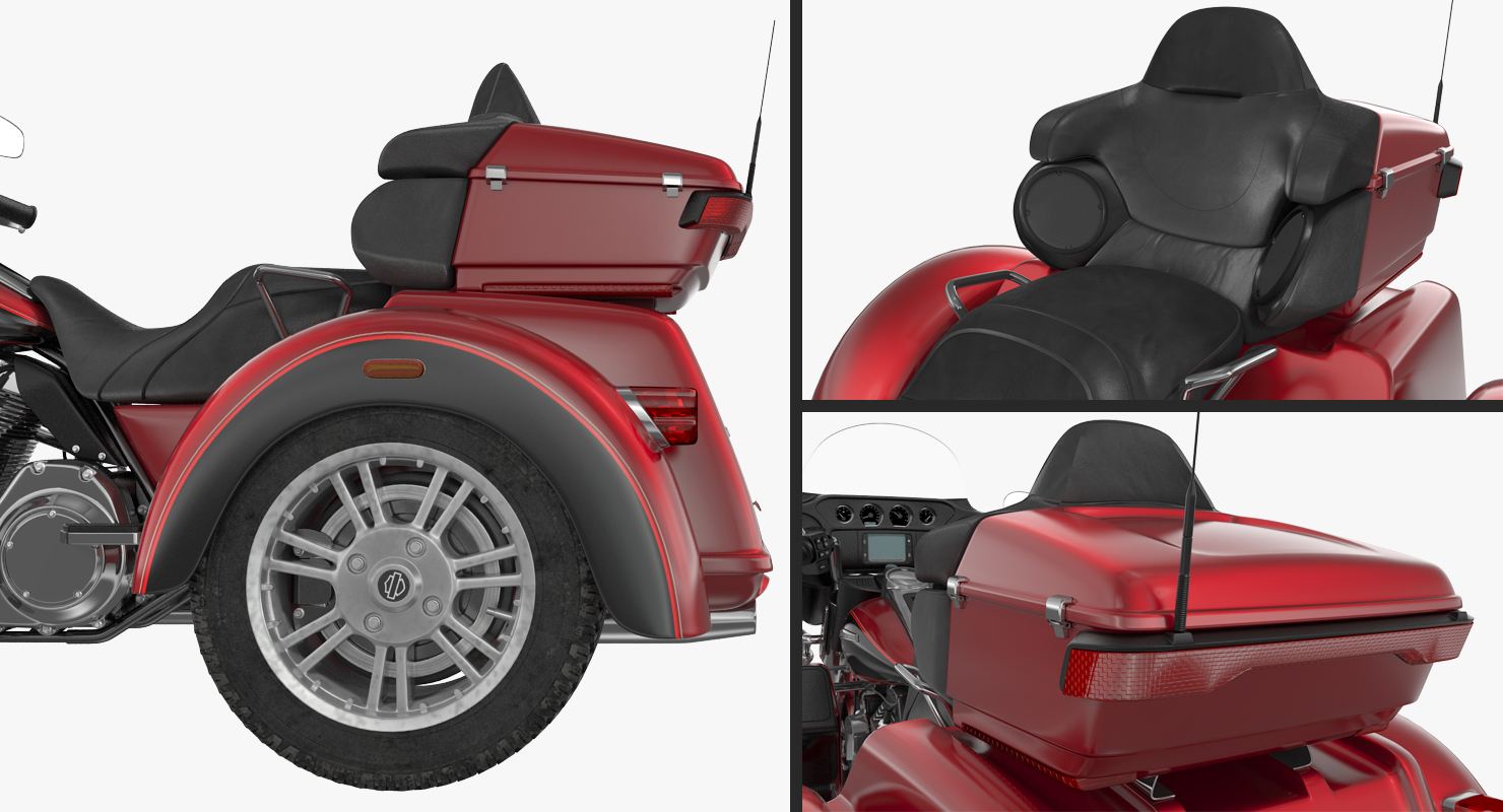 Harley Davidson Tri Glide 2016 Rigged 3D
