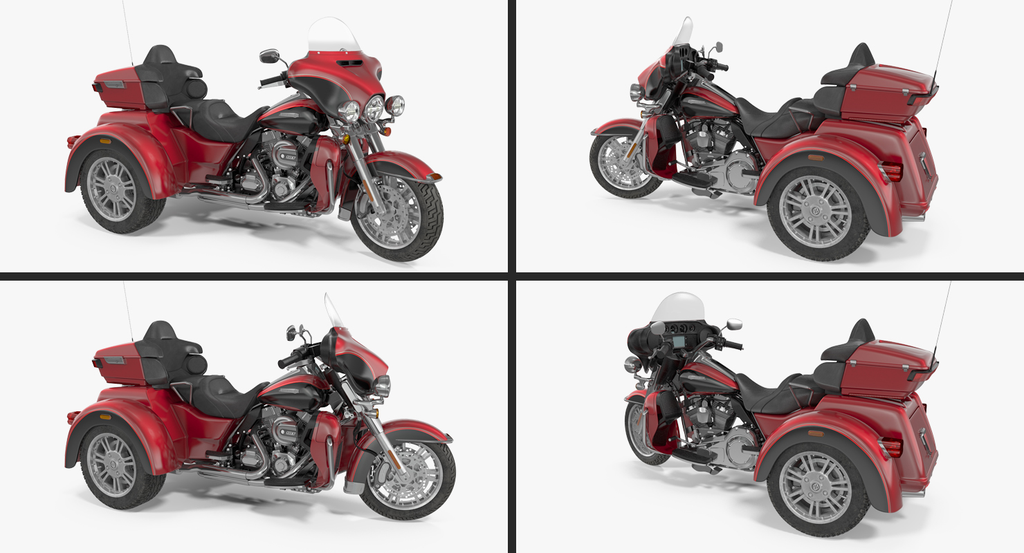 Harley Davidson Tri Glide 2016 Rigged 3D