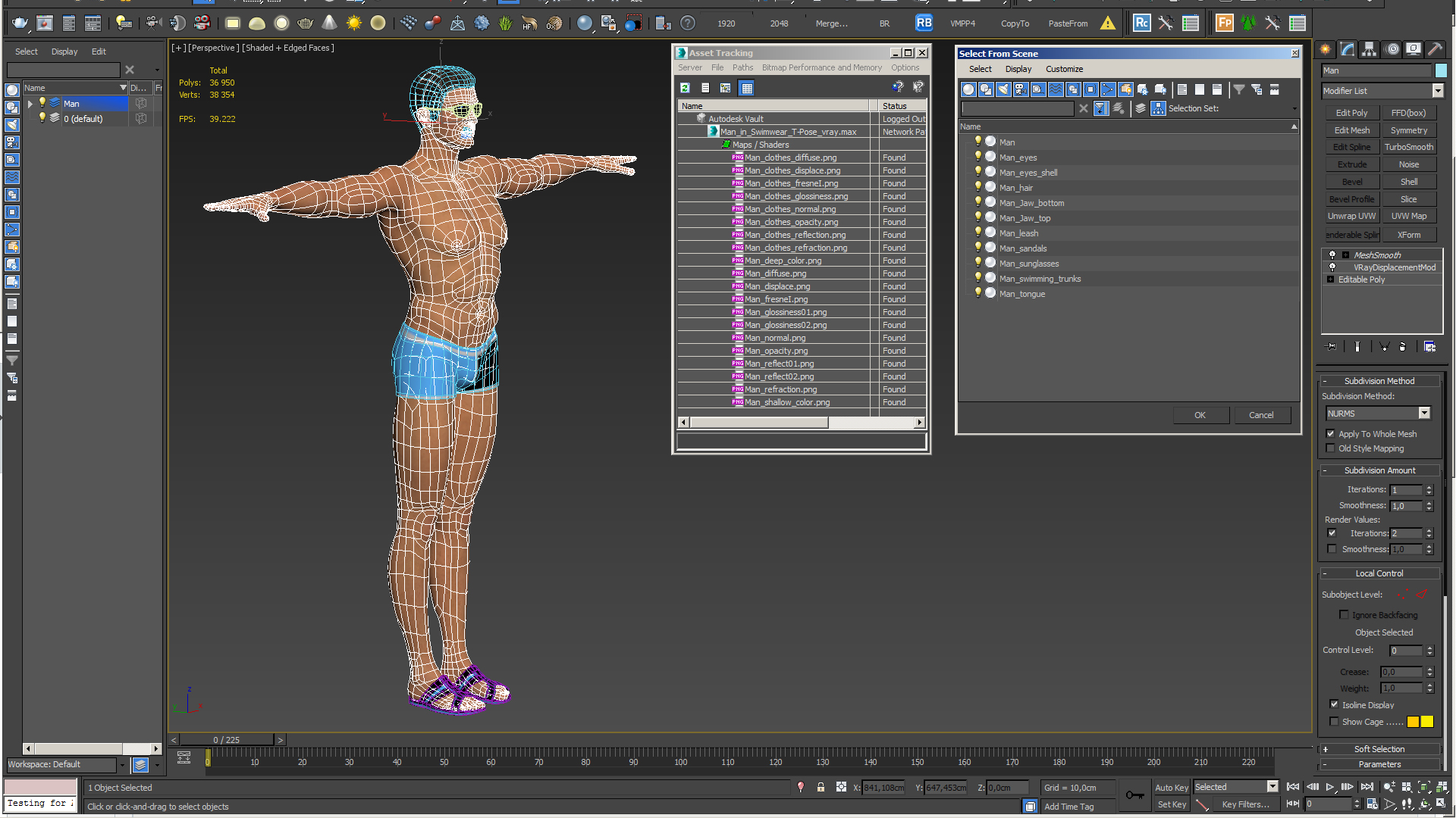 Man in Swimwear T-Pose 3D