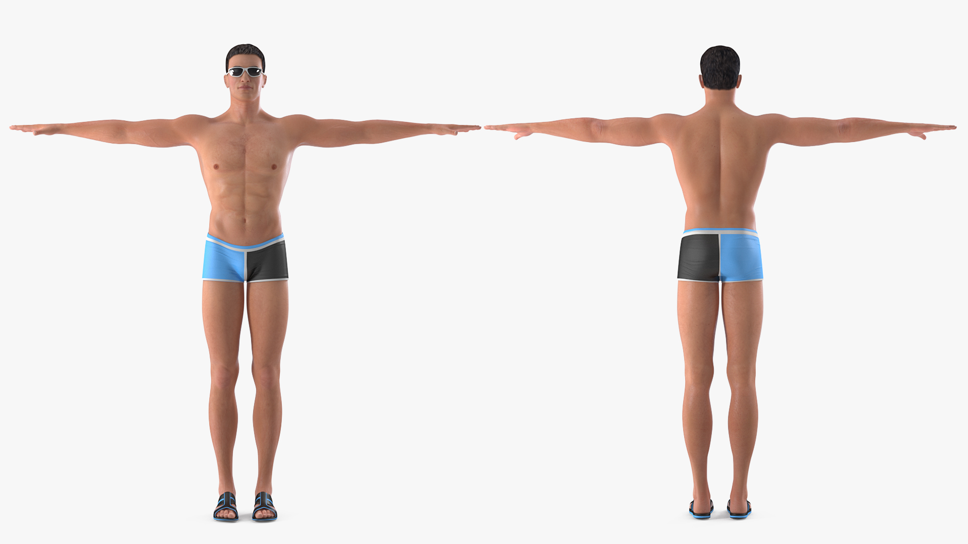 Man in Swimwear T-Pose 3D