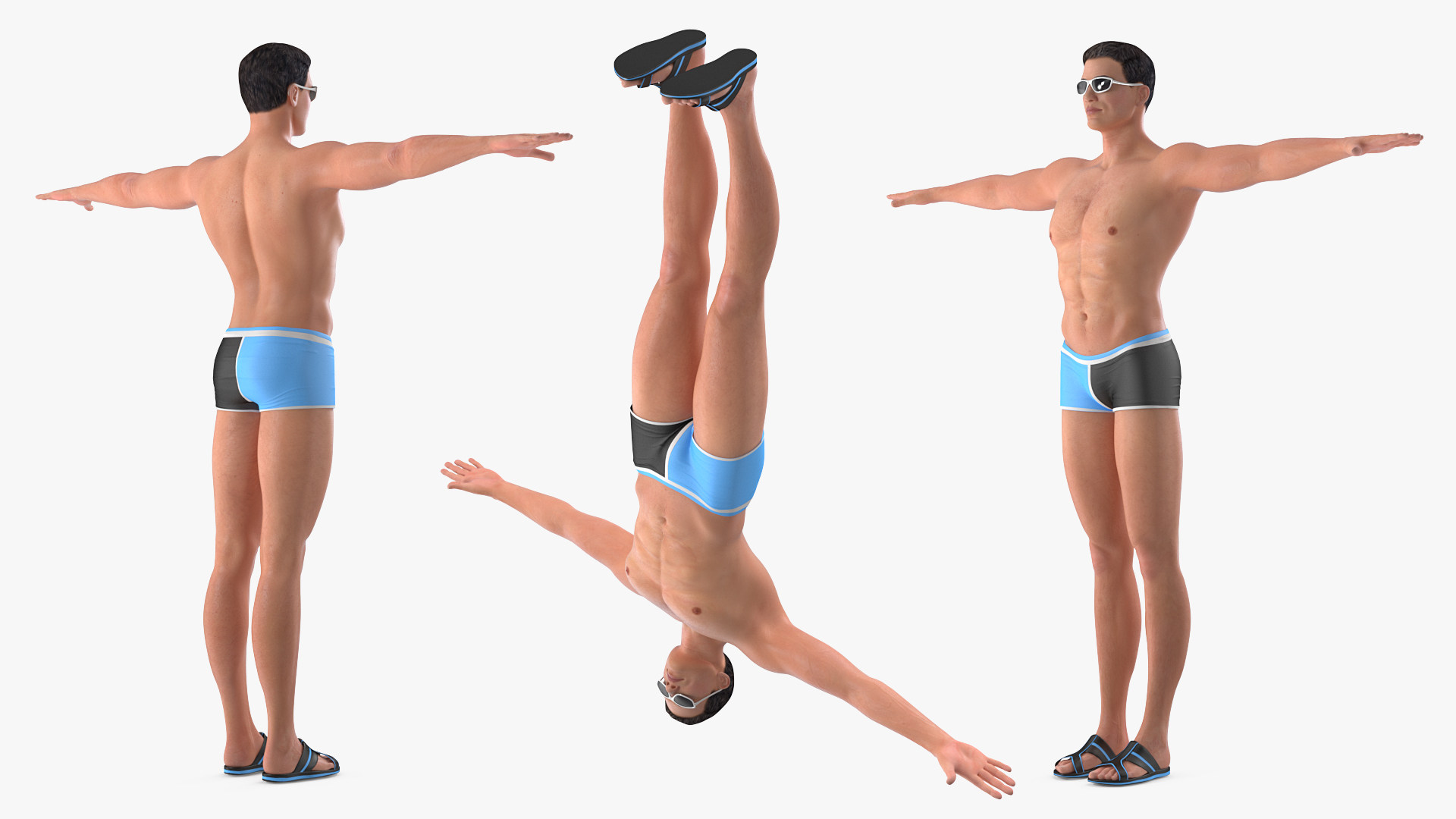 Man in Swimwear T-Pose 3D