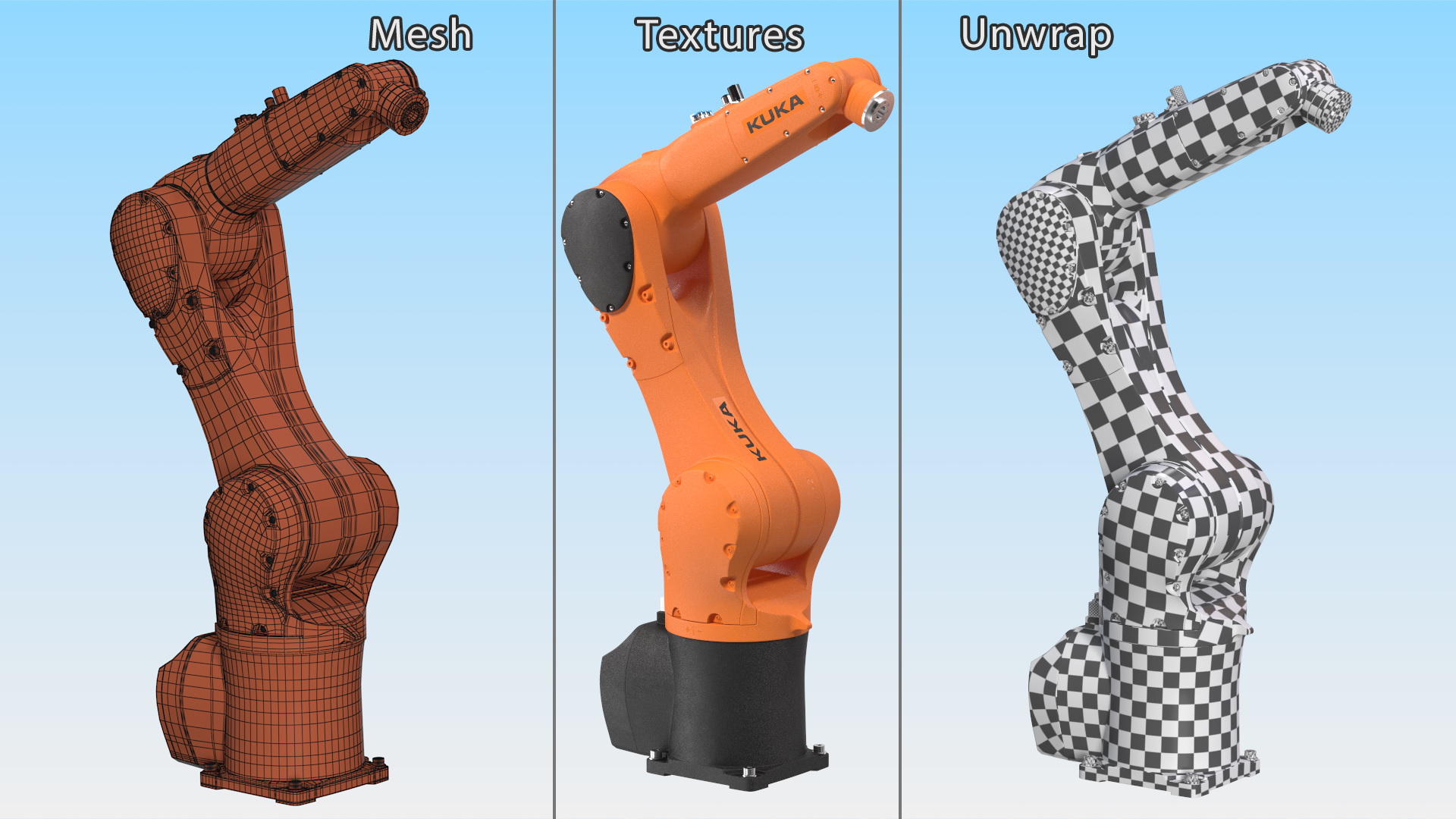 3D Compact Robot Arm Kuka KR 6 R900 Rigged for Cinema 4D model