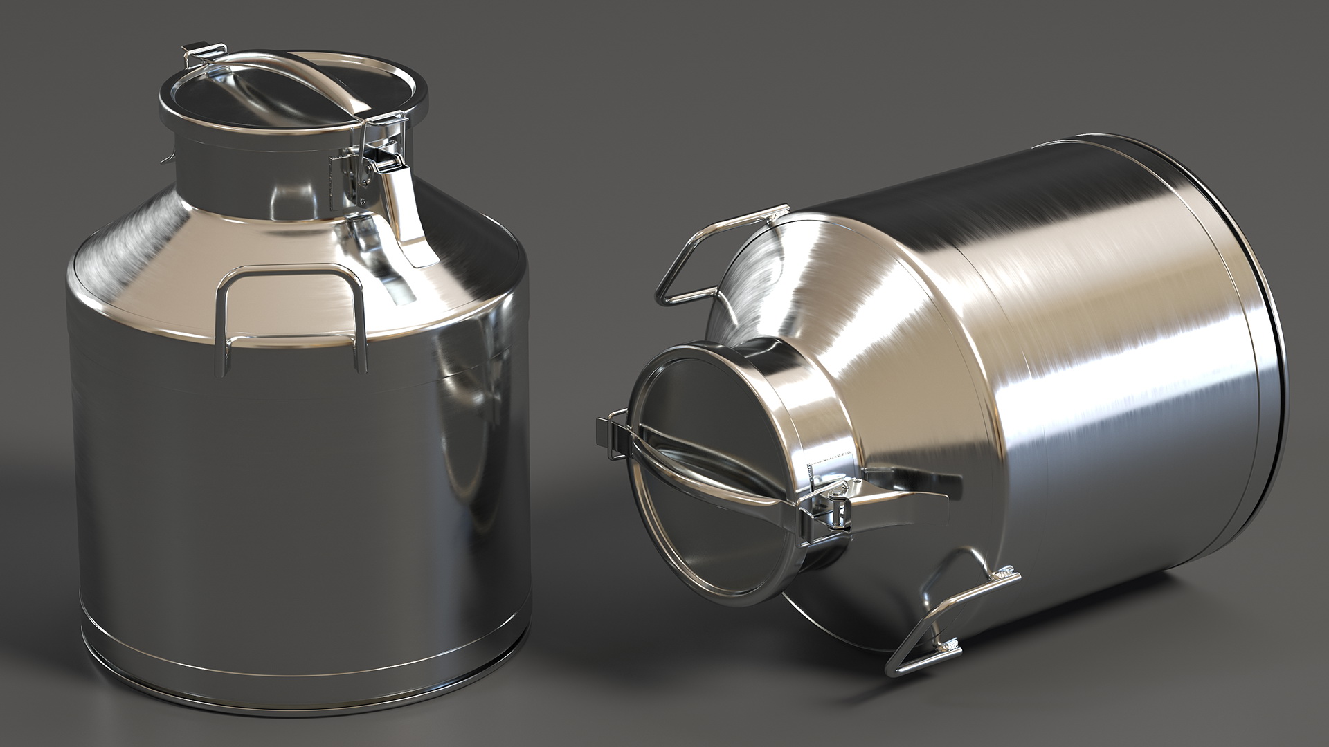 3D Milk Can Stainless Steel 10 Liter model