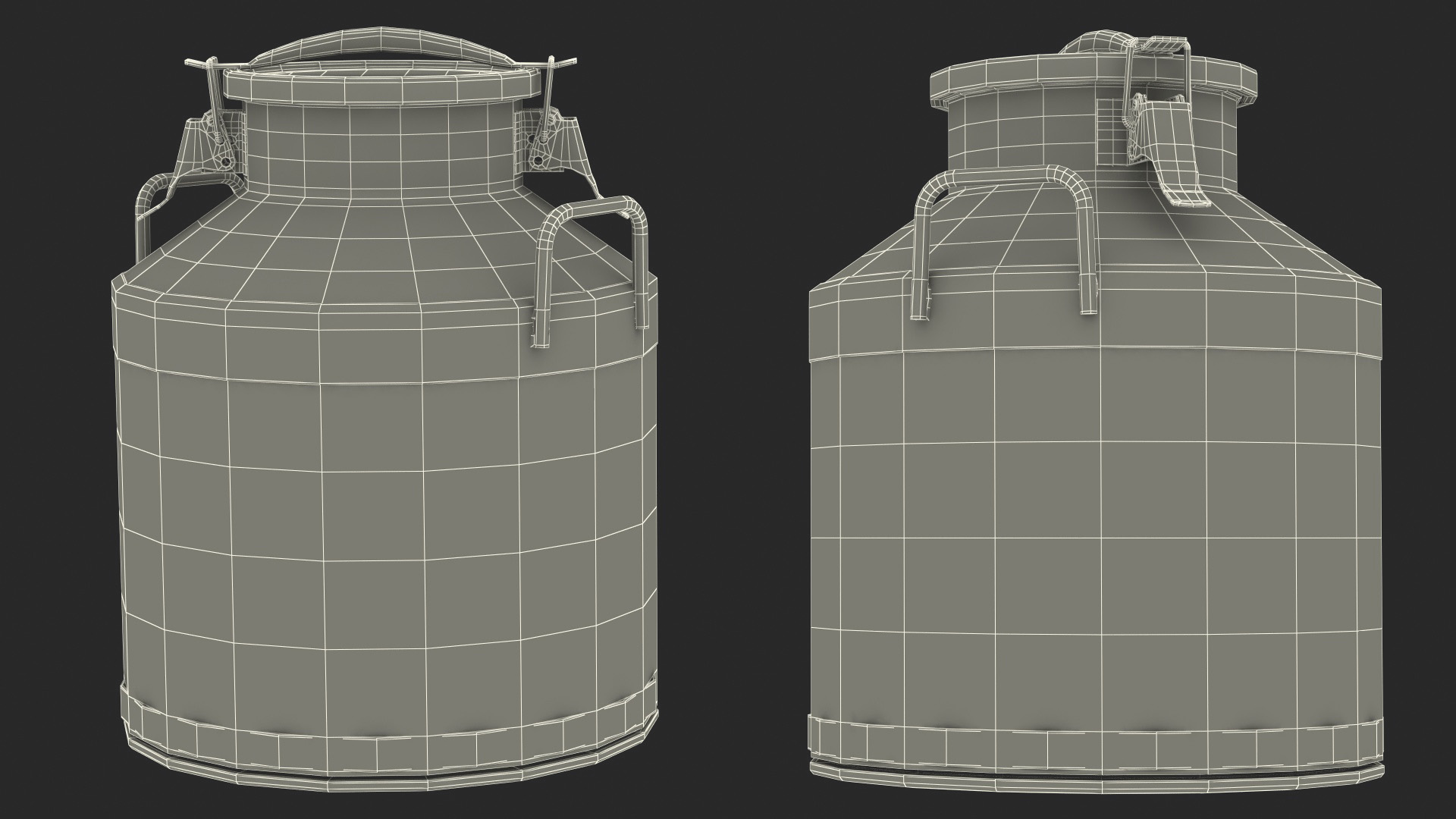 3D Milk Can Stainless Steel 10 Liter model