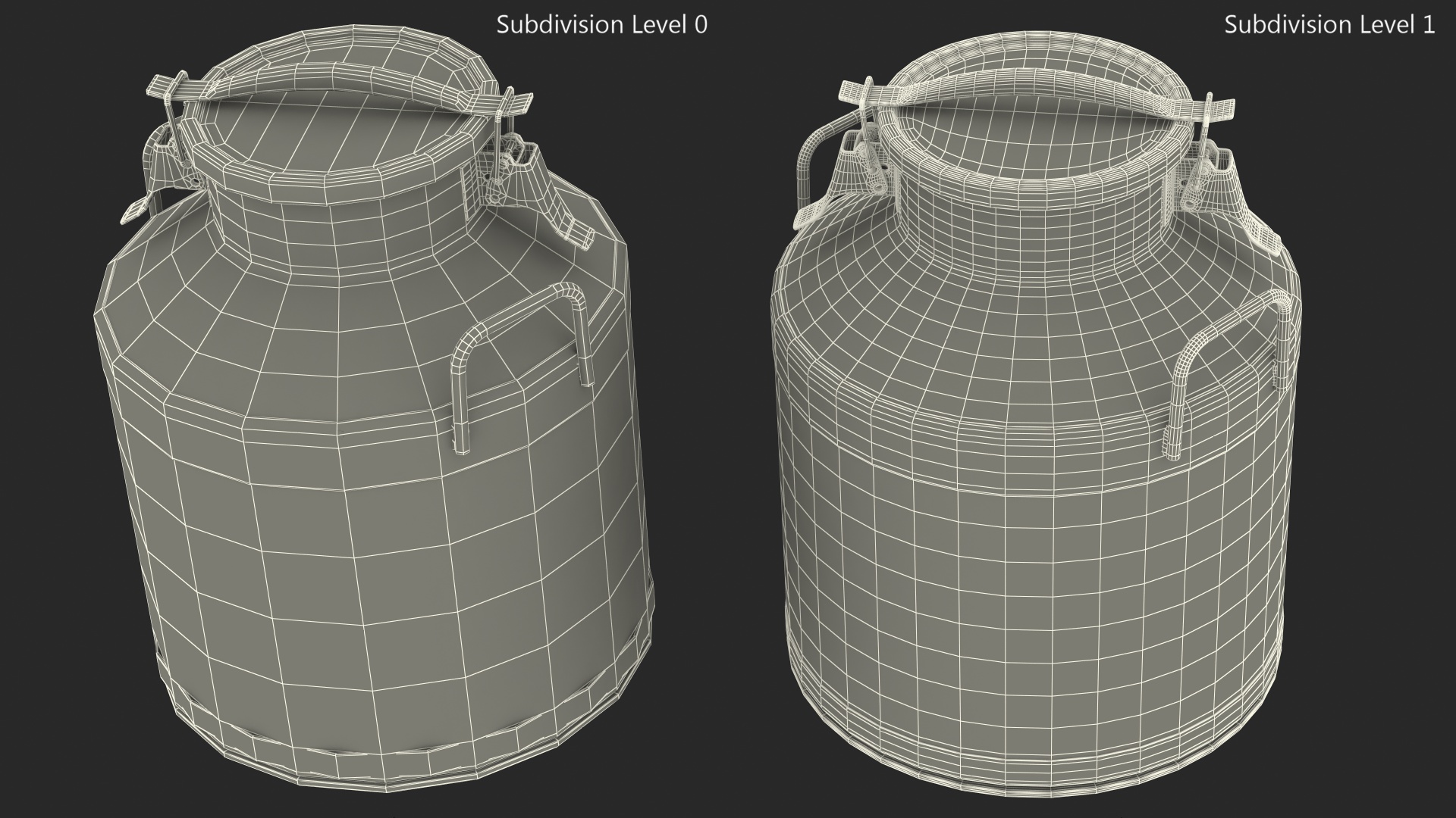 3D Milk Can Stainless Steel 10 Liter model