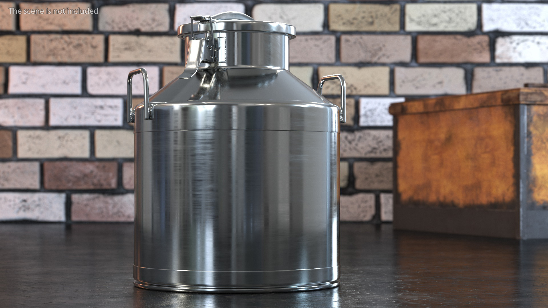 3D Milk Can Stainless Steel 10 Liter model