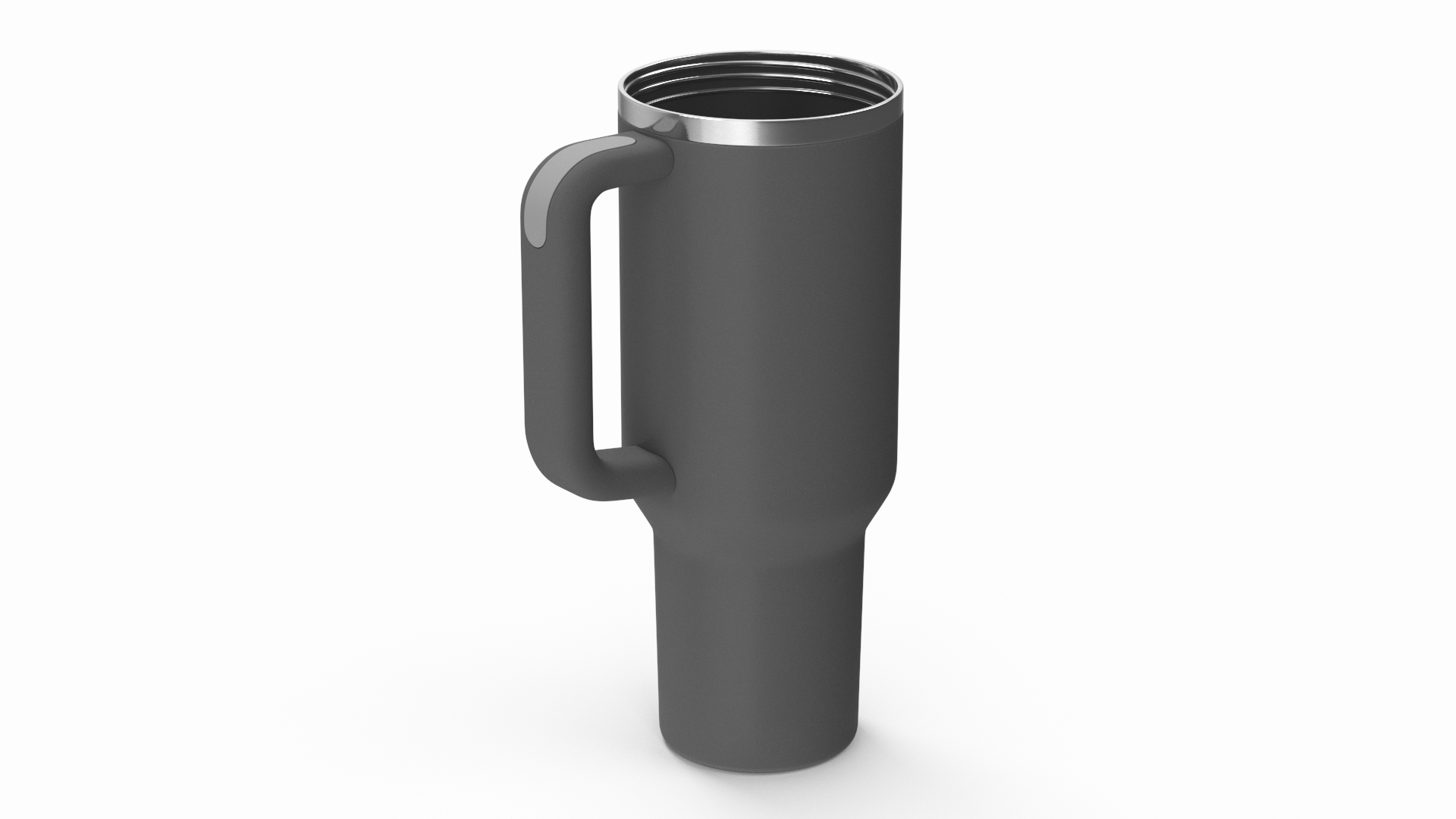 3D Insulated Travel Mug with Straw Grey Open