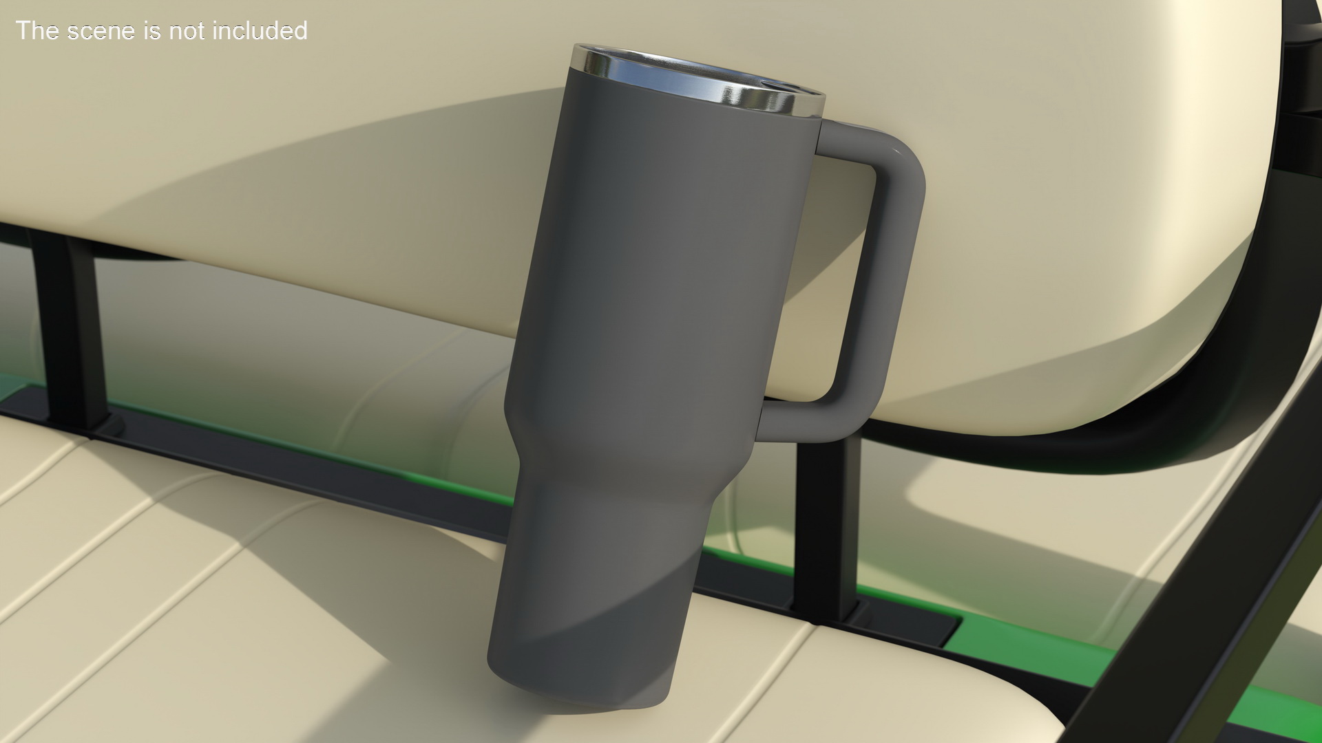 3D Insulated Travel Mug with Straw Grey Open