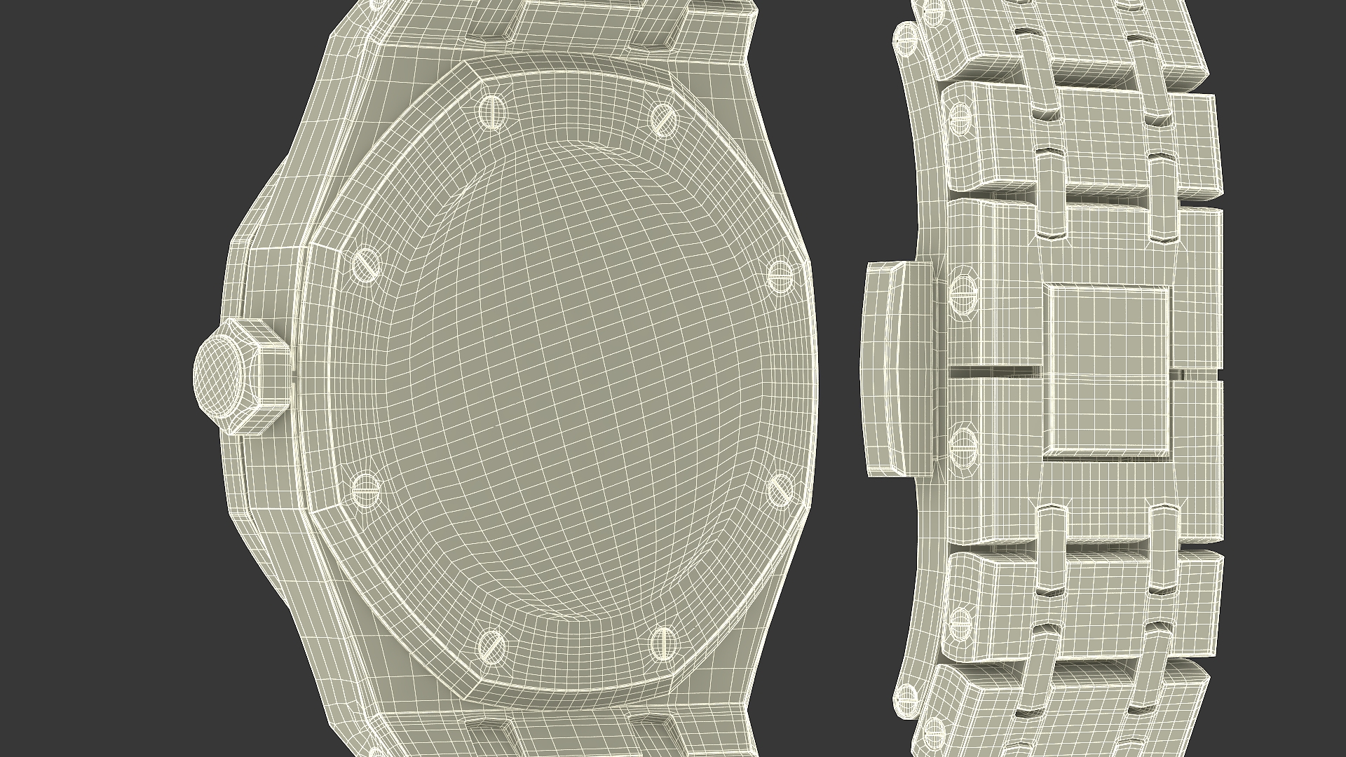 3D model Audemars Piguet Royal Oak Silver-Toned Diamond-Set Pink Gold