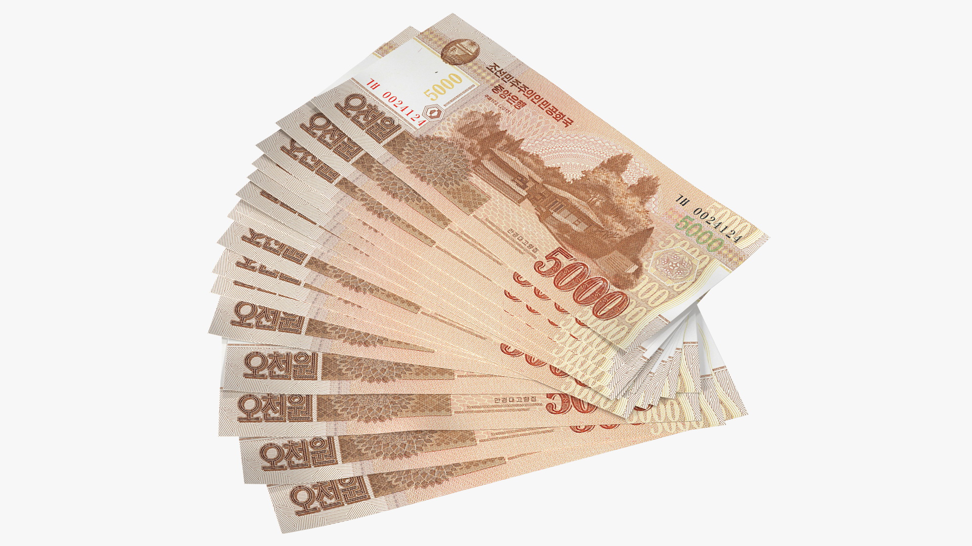 Fan of North Korea 5000 Won 2013 Banknotes 3D