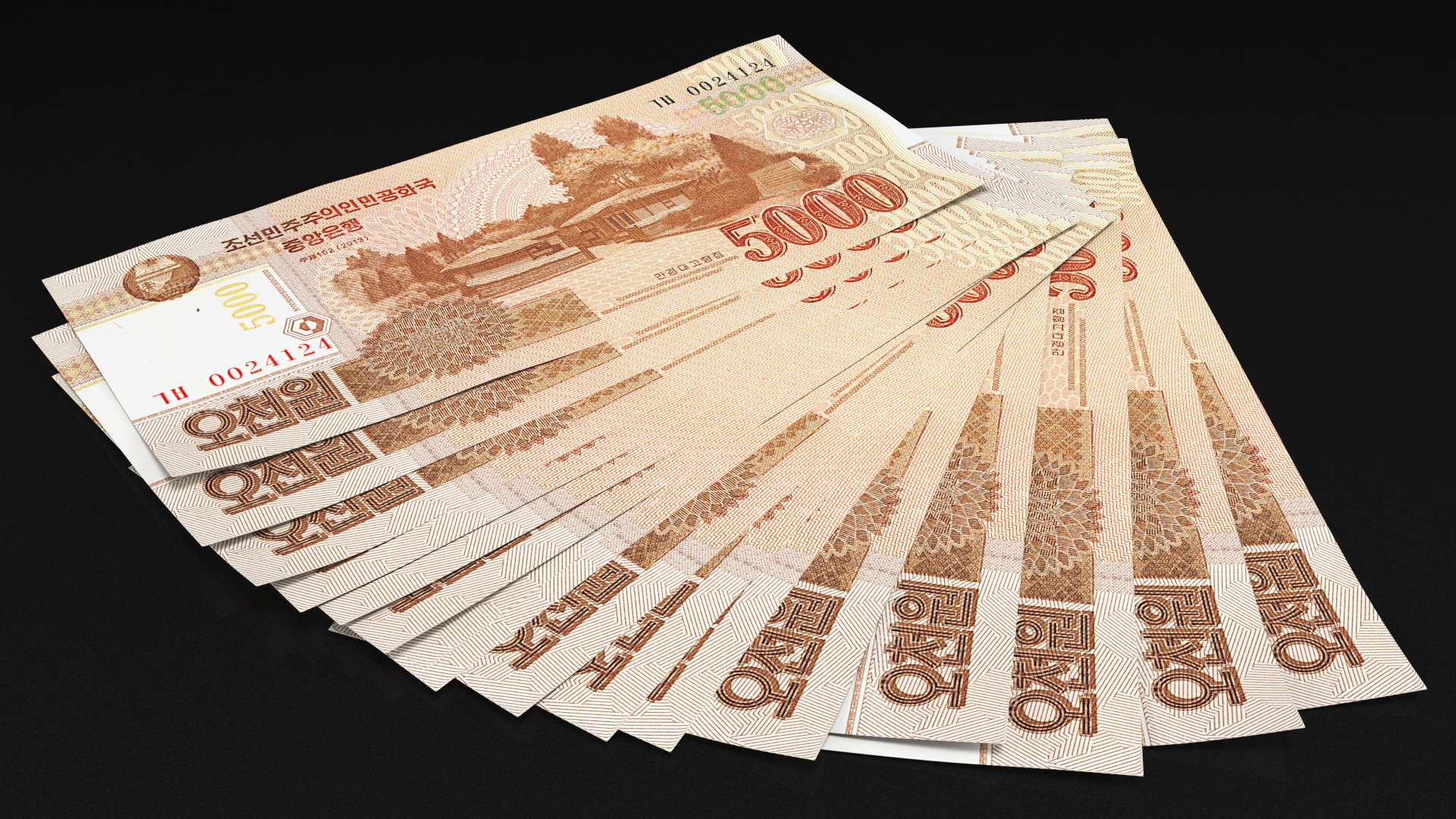 Fan of North Korea 5000 Won 2013 Banknotes 3D