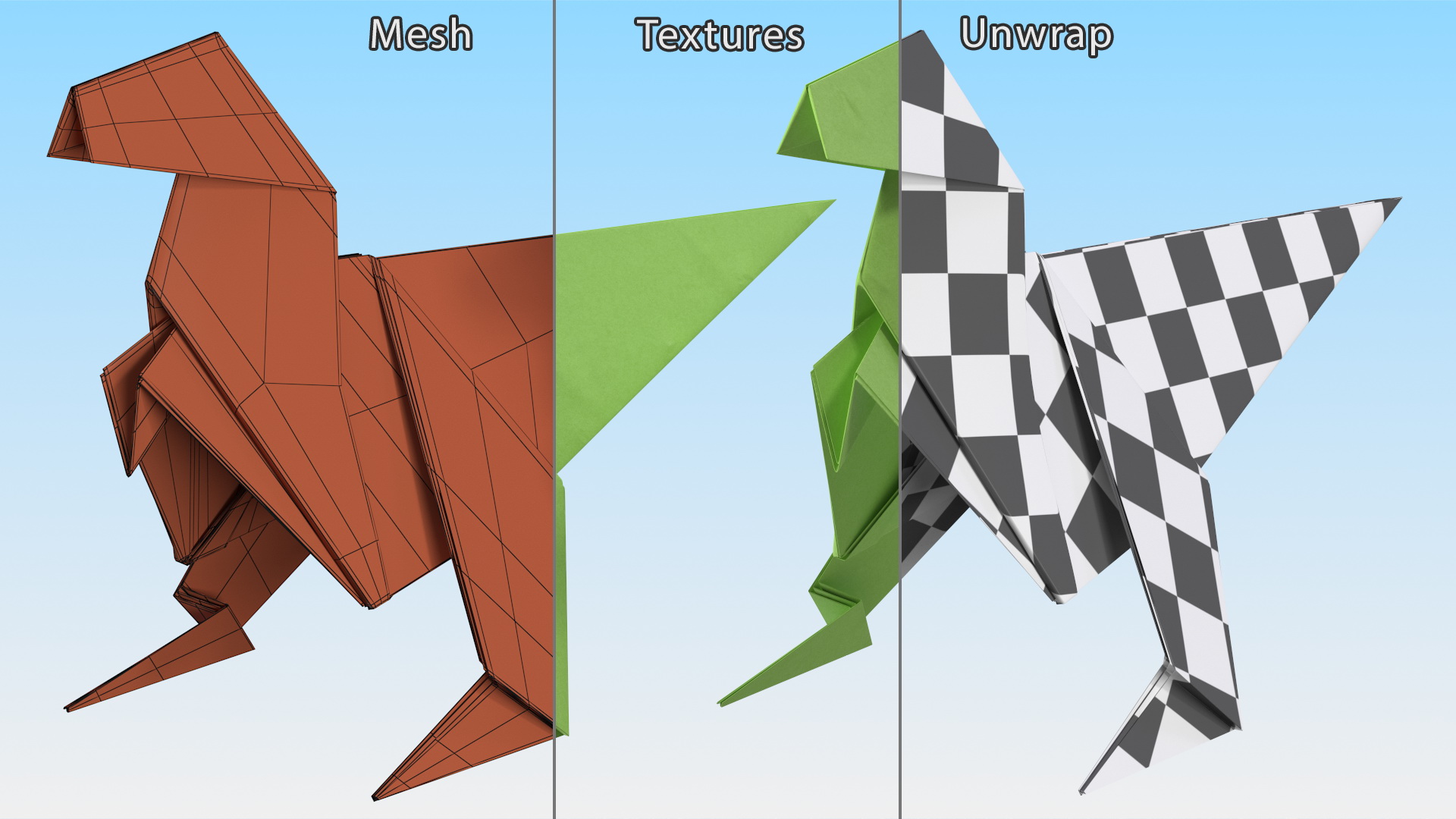 Paper Dinosaur Origami 3D