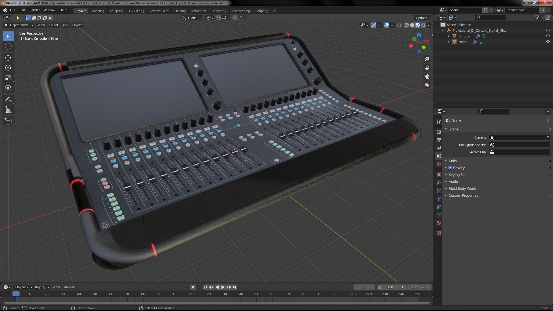 Professional DJ Console Digital Mixer 3D