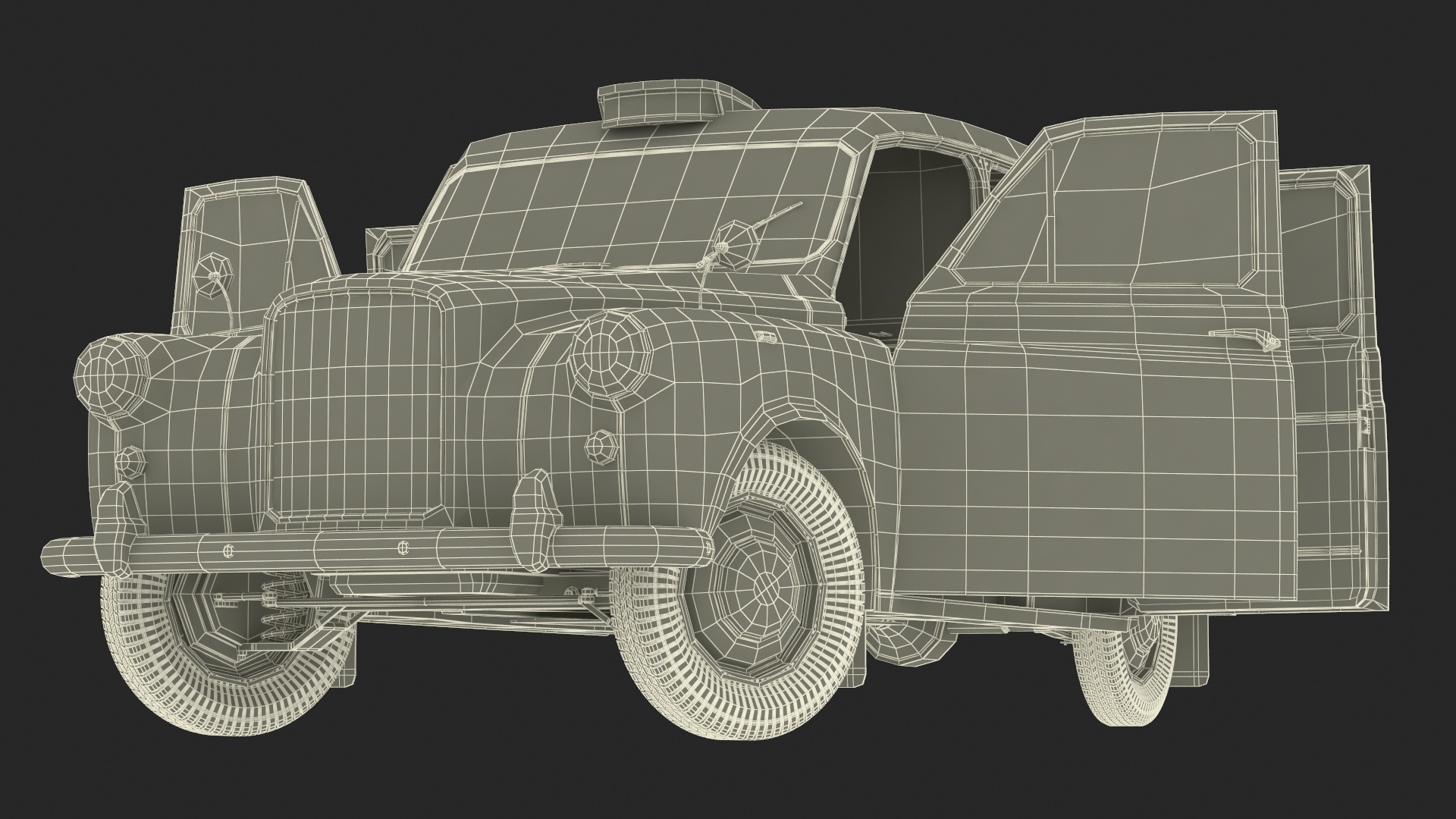 Vintage London Taxi Cab FX4 Rigged 3D model