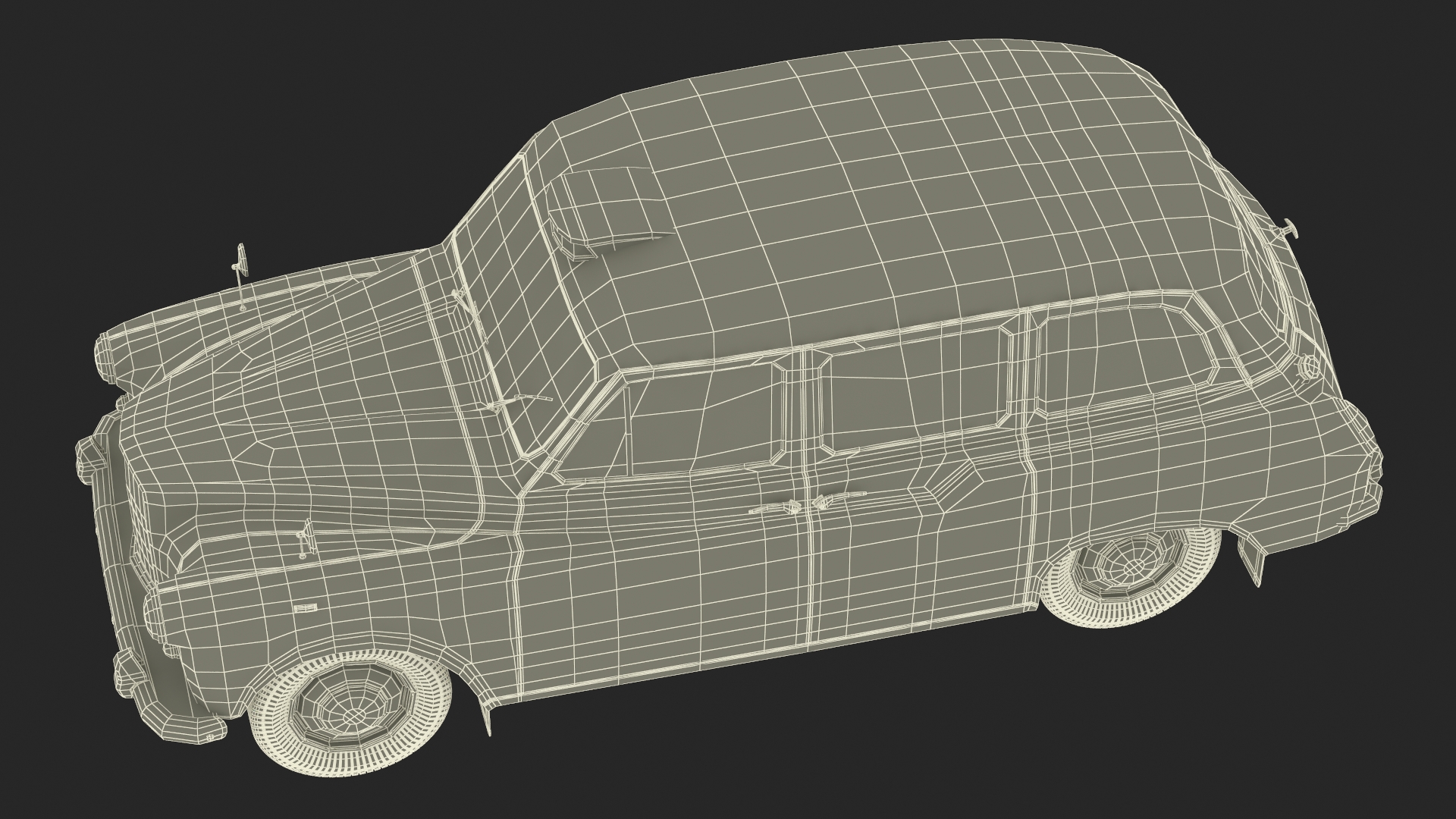 Vintage London Taxi Cab FX4 Rigged 3D model