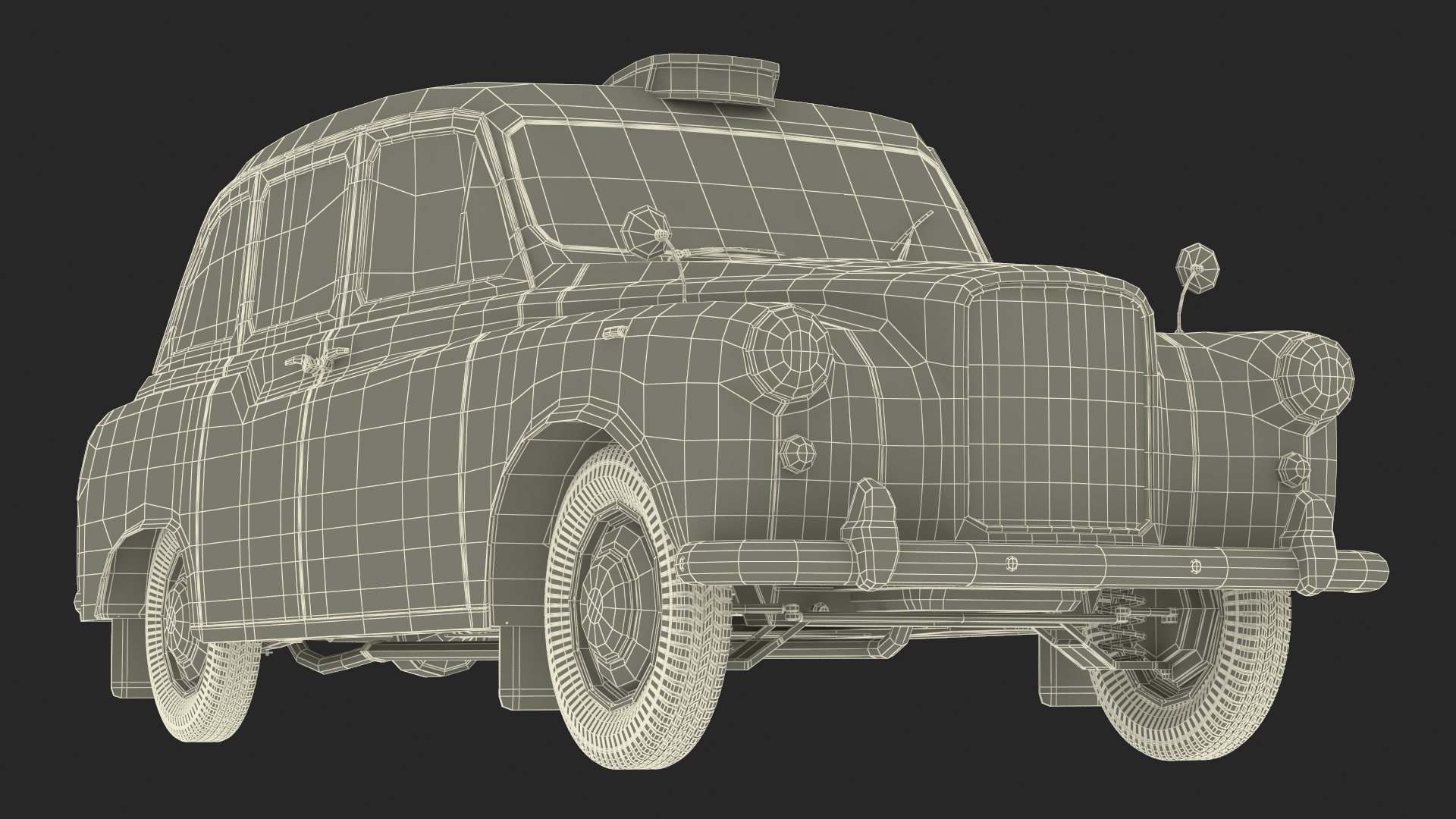 Vintage London Taxi Cab FX4 Rigged 3D model