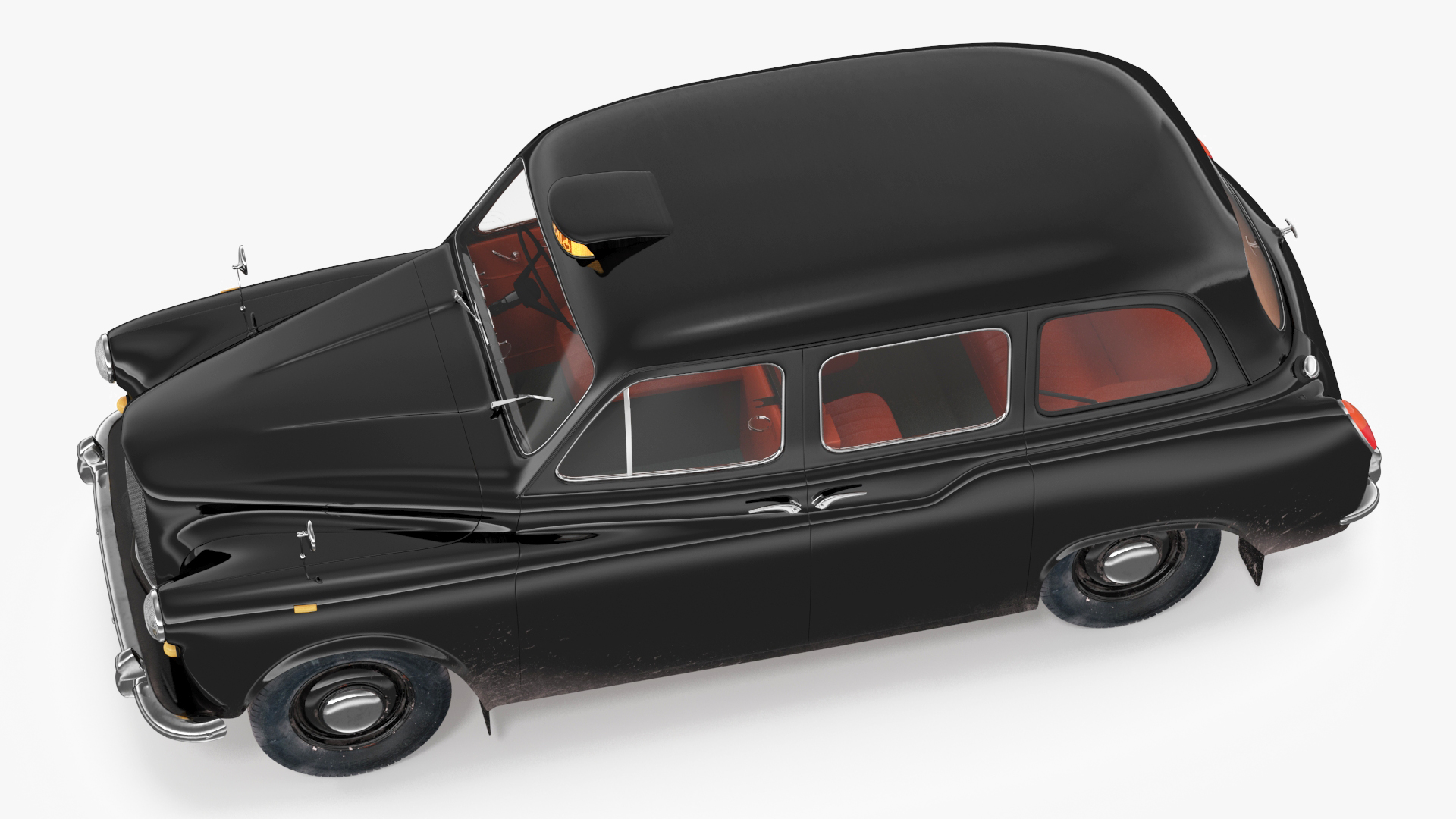 Vintage London Taxi Cab FX4 Rigged 3D model