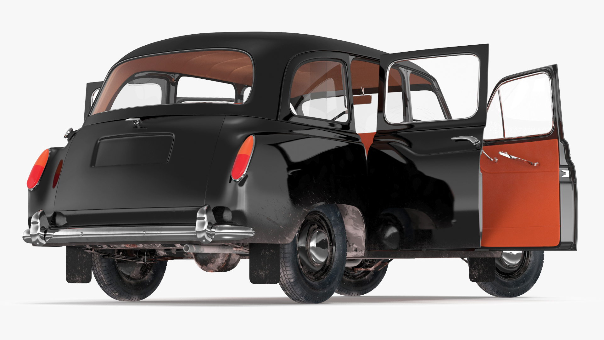 Vintage London Taxi Cab FX4 Rigged 3D model