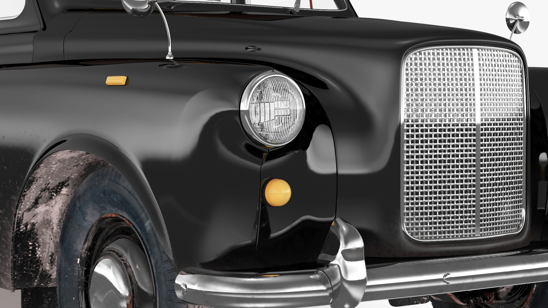 Vintage London Taxi Cab FX4 Rigged 3D model