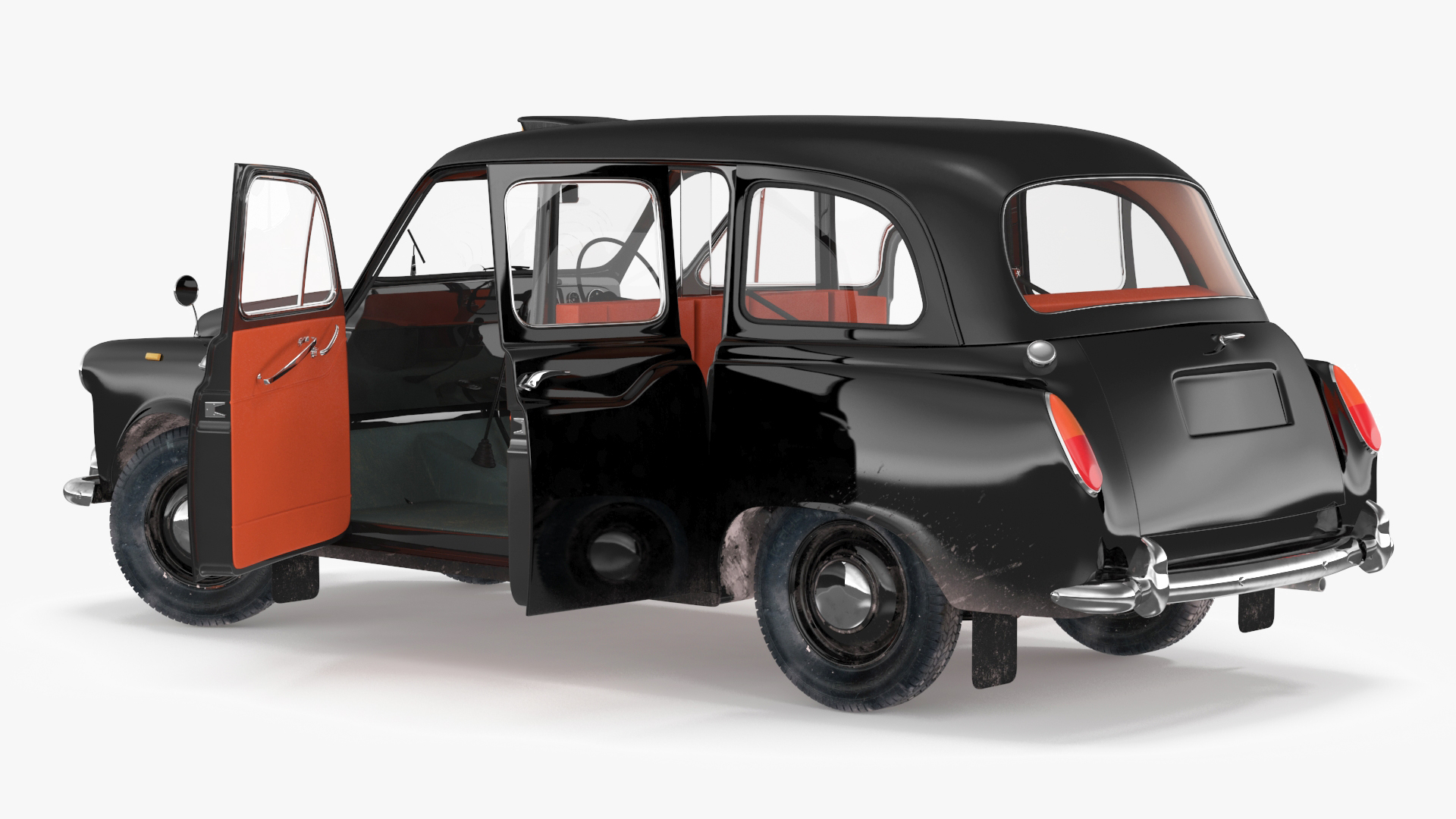 Vintage London Taxi Cab FX4 Rigged 3D model