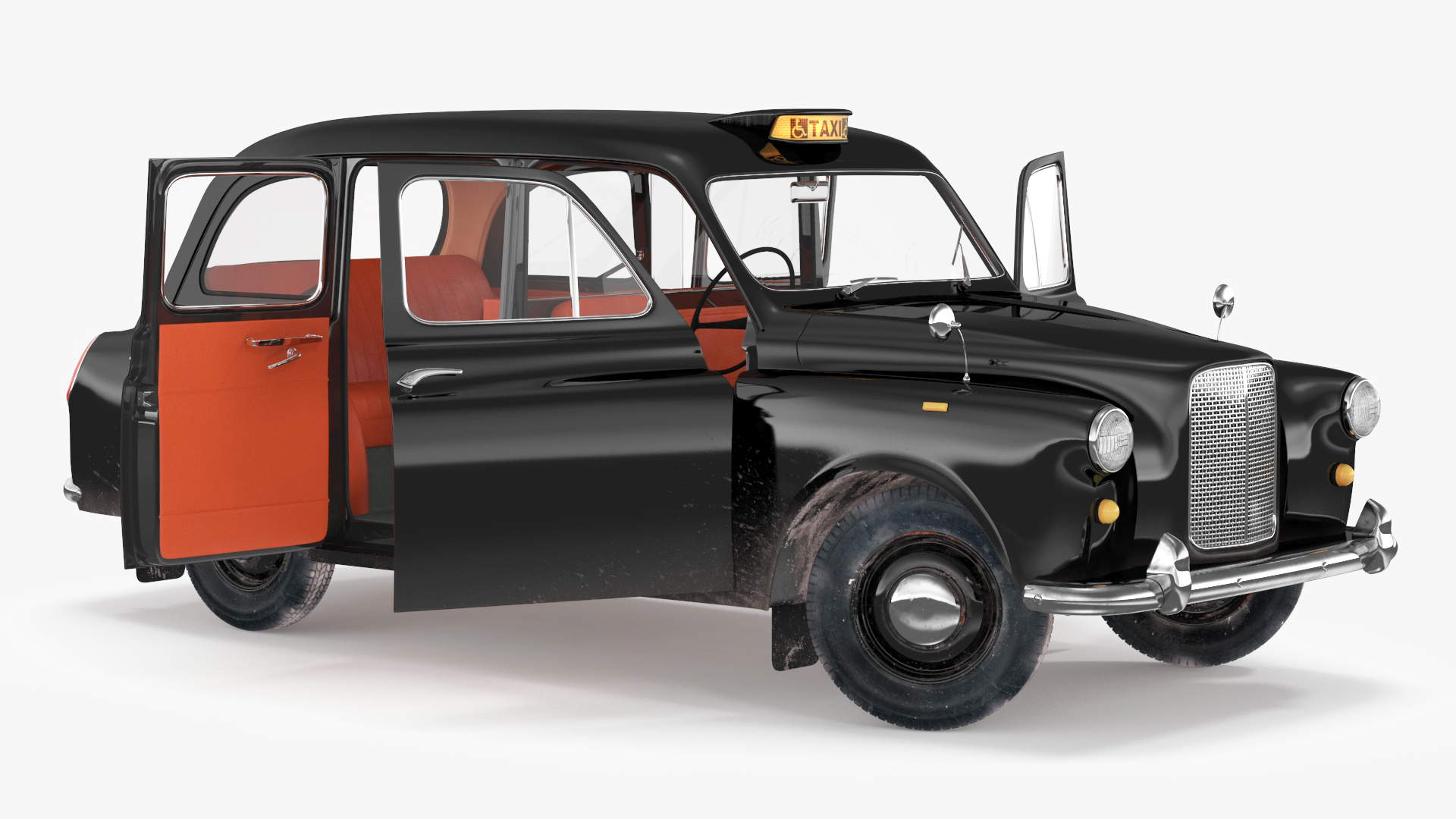 Vintage London Taxi Cab FX4 Rigged 3D model