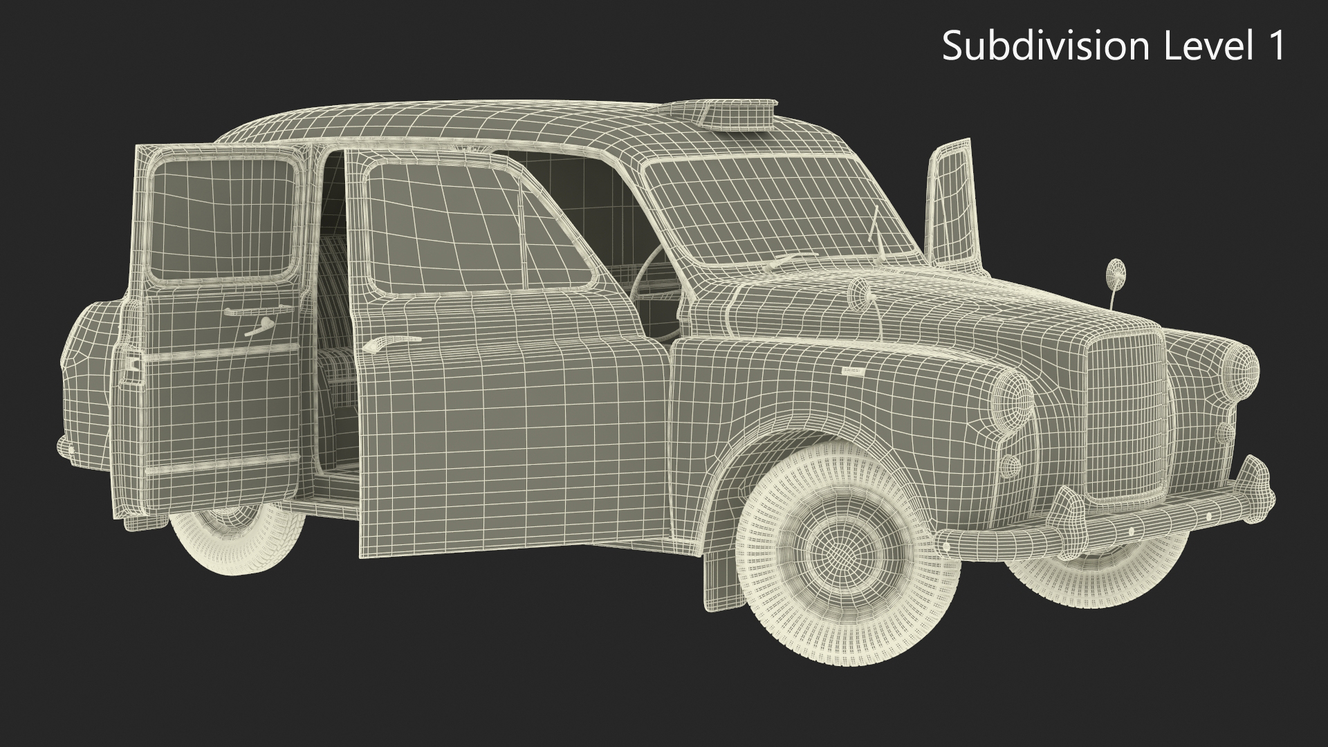Vintage London Taxi Cab FX4 Rigged 3D model