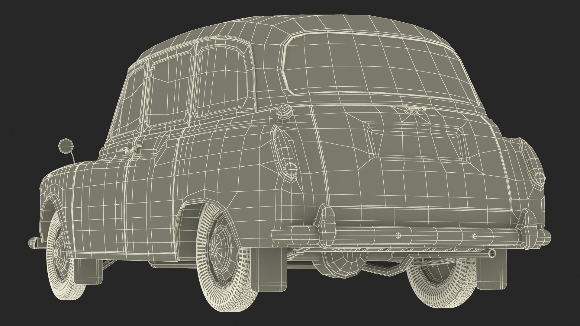 Vintage London Taxi Cab FX4 Rigged 3D model