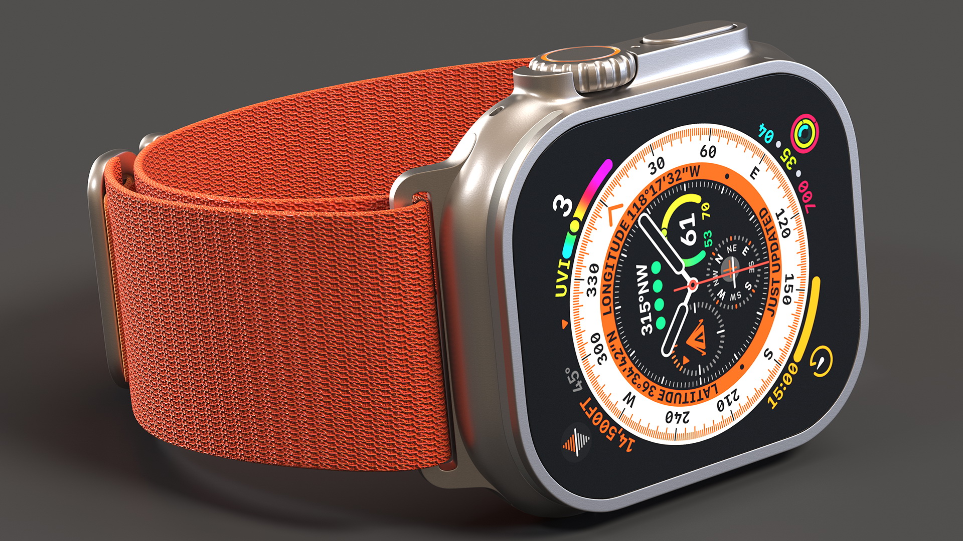 3D Apple Watch Ultra Alpine Loop Orange