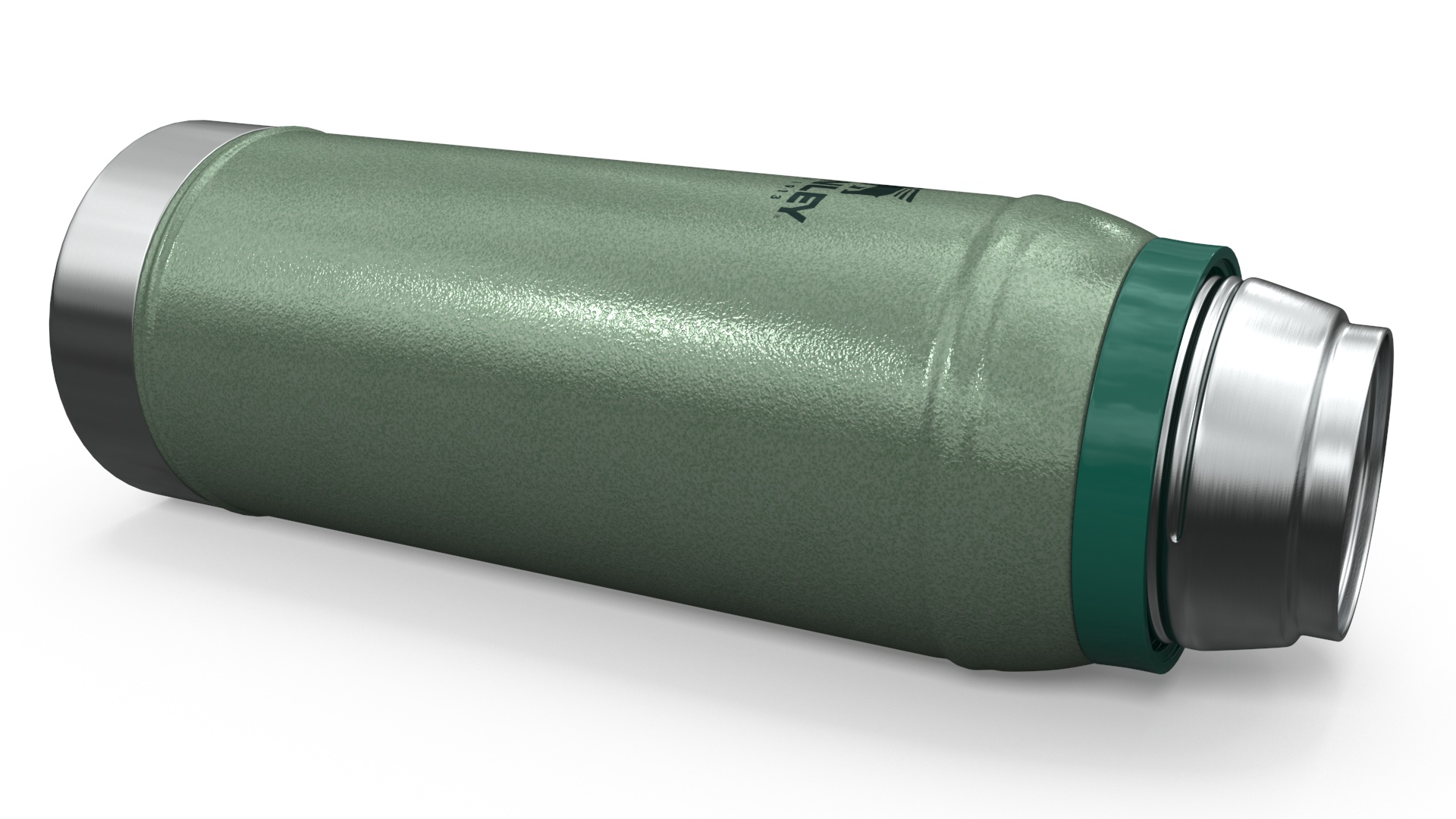 3D Stanley Stainless Steel Vacuum Bottle Green Open model