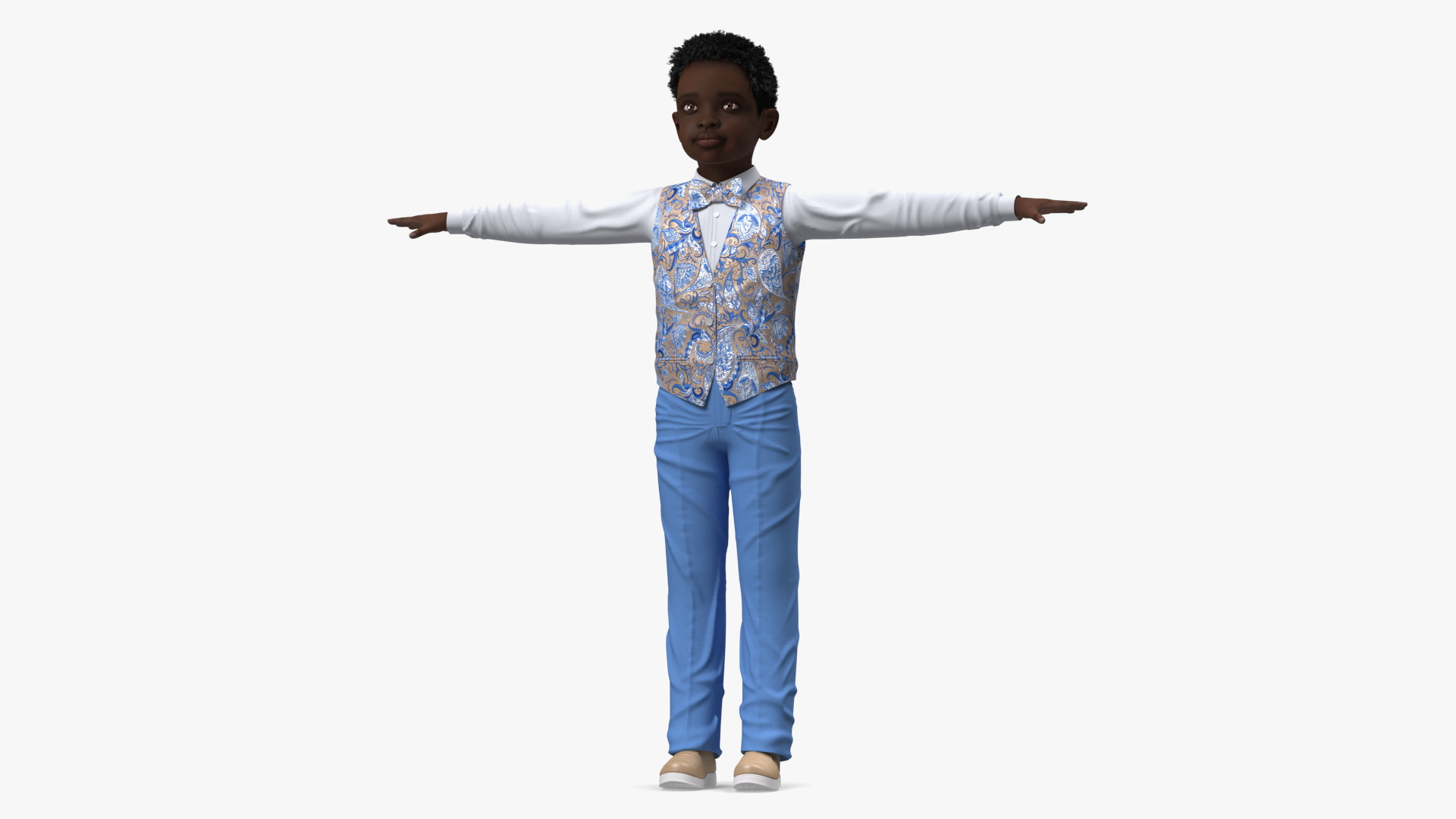 3D Black Child Boy Party Style Rigged for Maya model