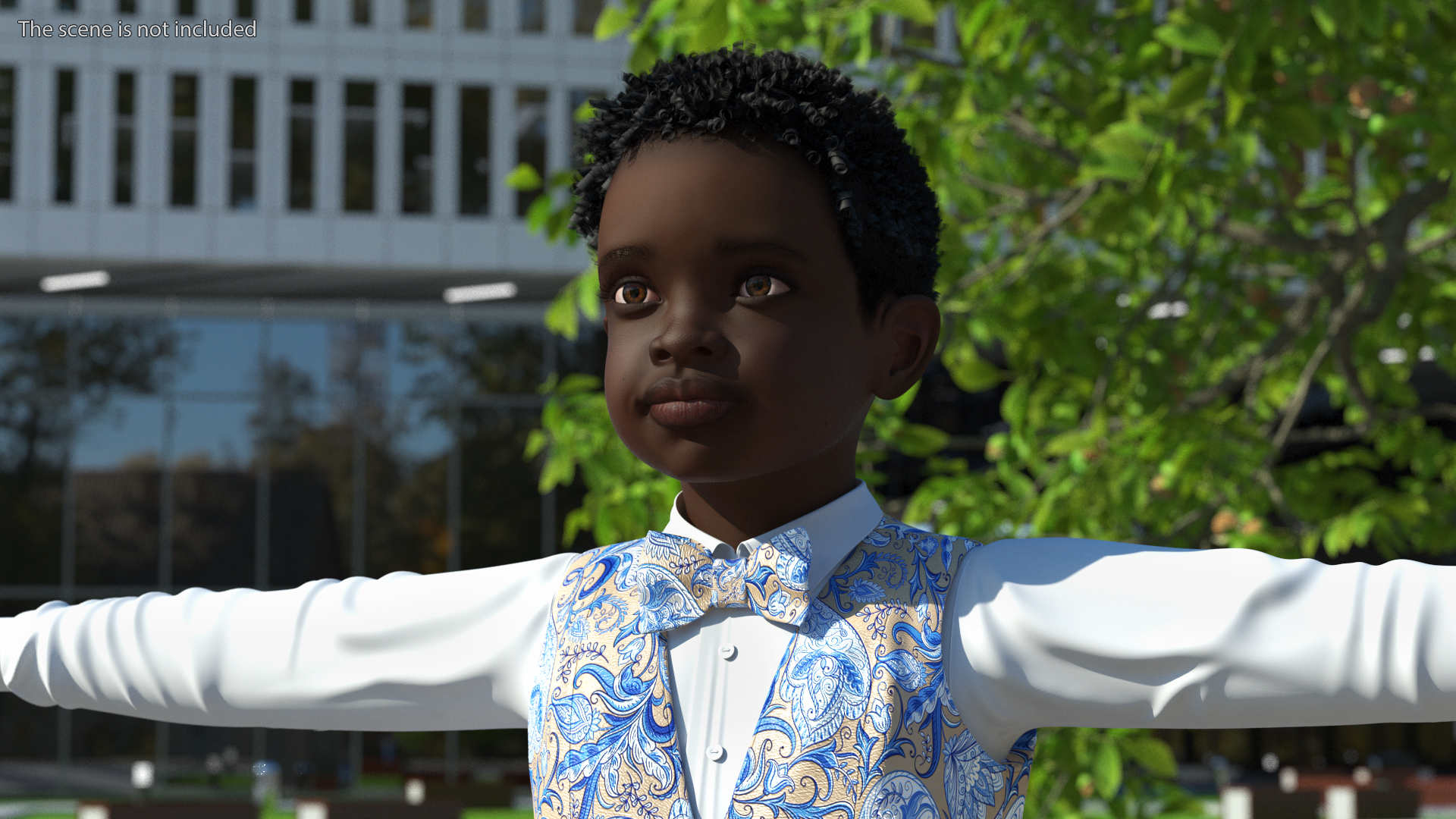 3D Black Child Boy Party Style Rigged for Maya model