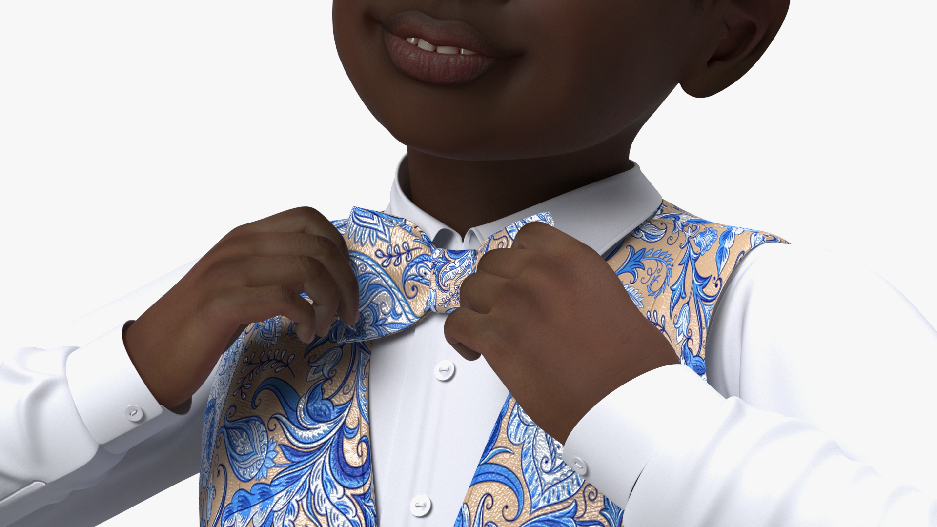 3D Black Child Boy Party Style Rigged for Maya model