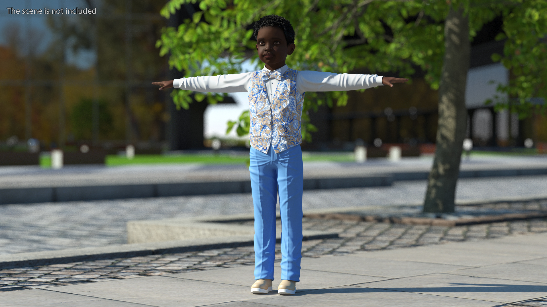 3D Black Child Boy Party Style Rigged for Maya model