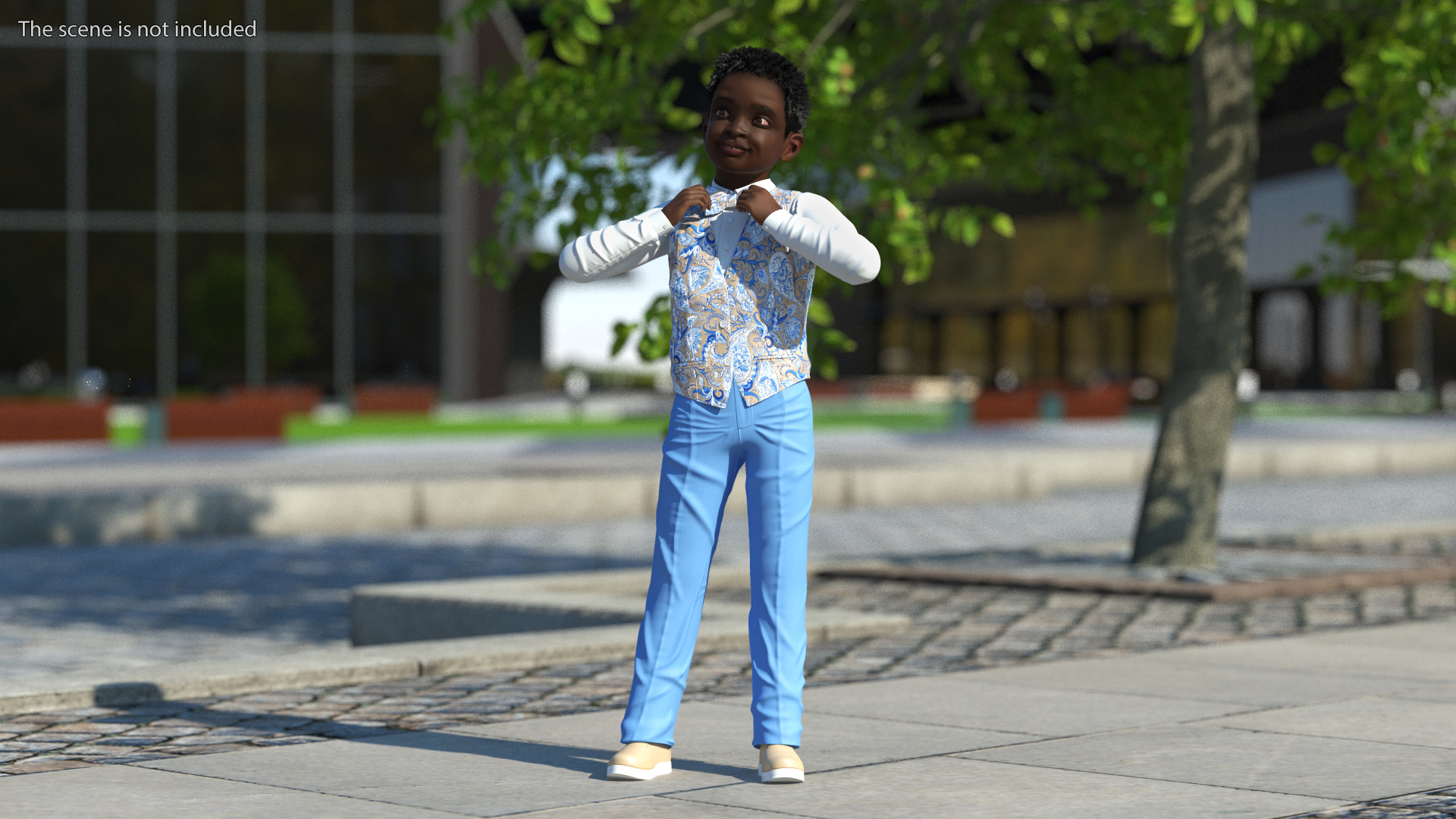 3D Black Child Boy Party Style Rigged for Maya model
