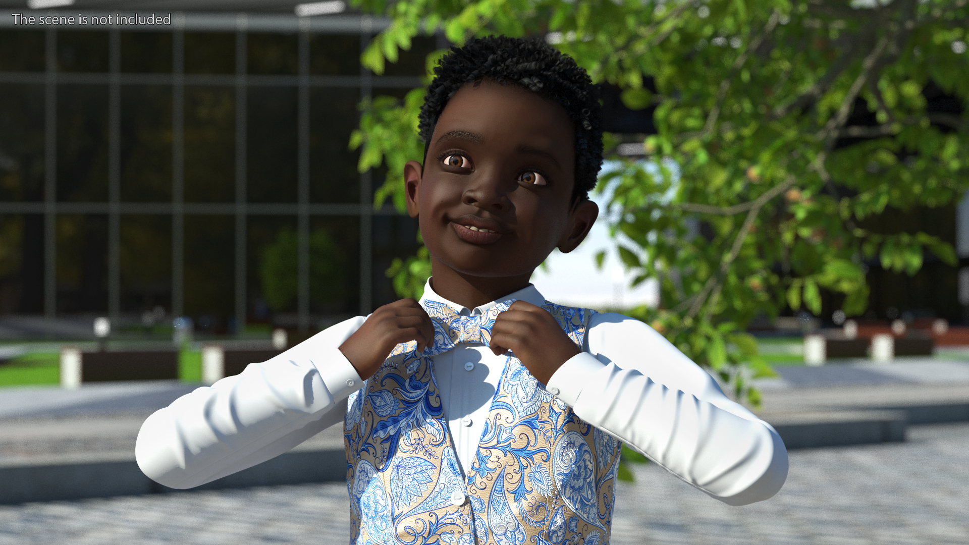 3D Black Child Boy Party Style Rigged for Maya model