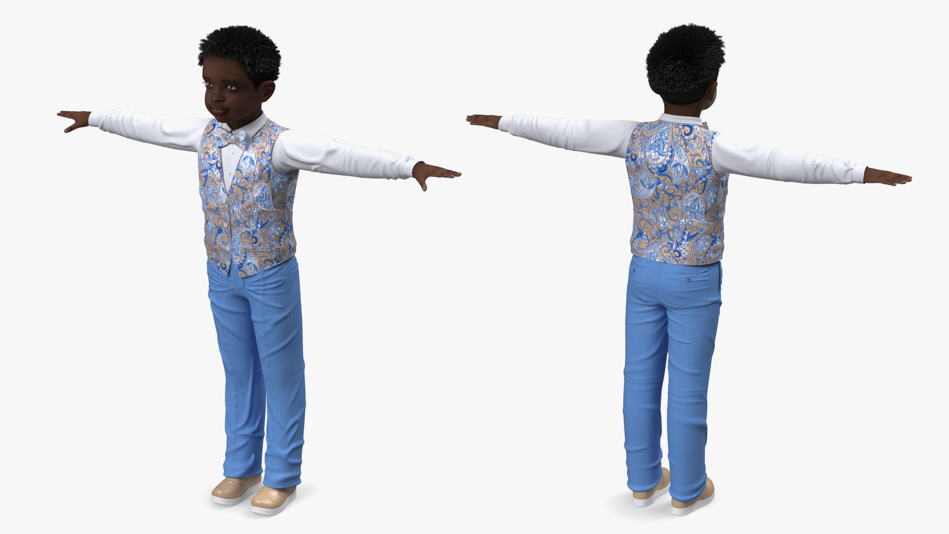 3D Black Child Boy Party Style Rigged for Maya model