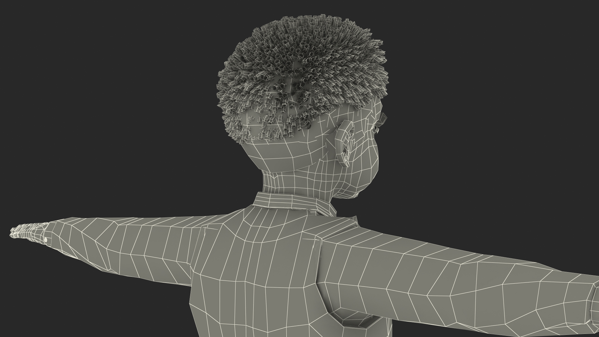 3D Black Child Boy Party Style Rigged for Maya model