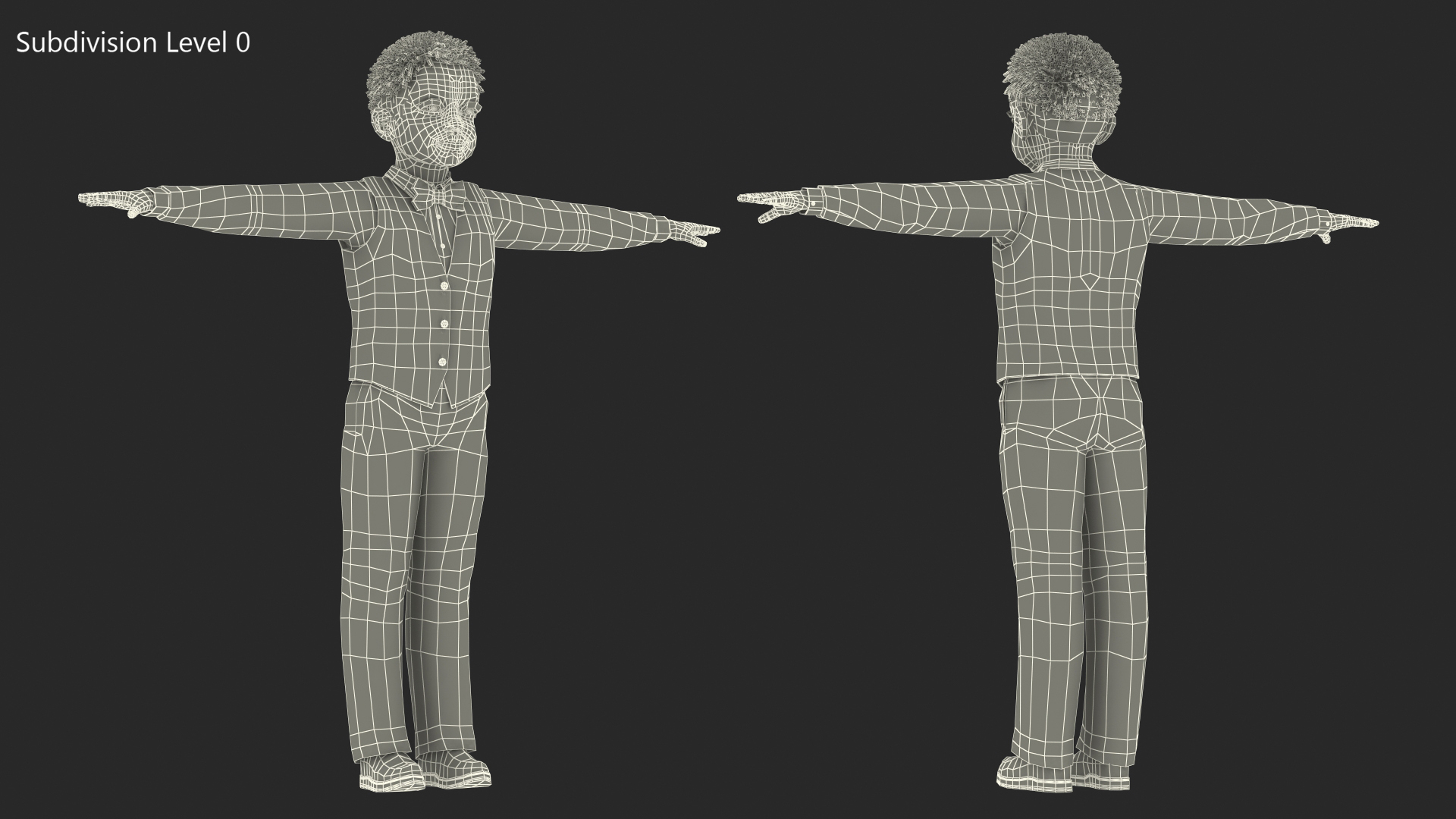 3D Black Child Boy Party Style Rigged for Maya model